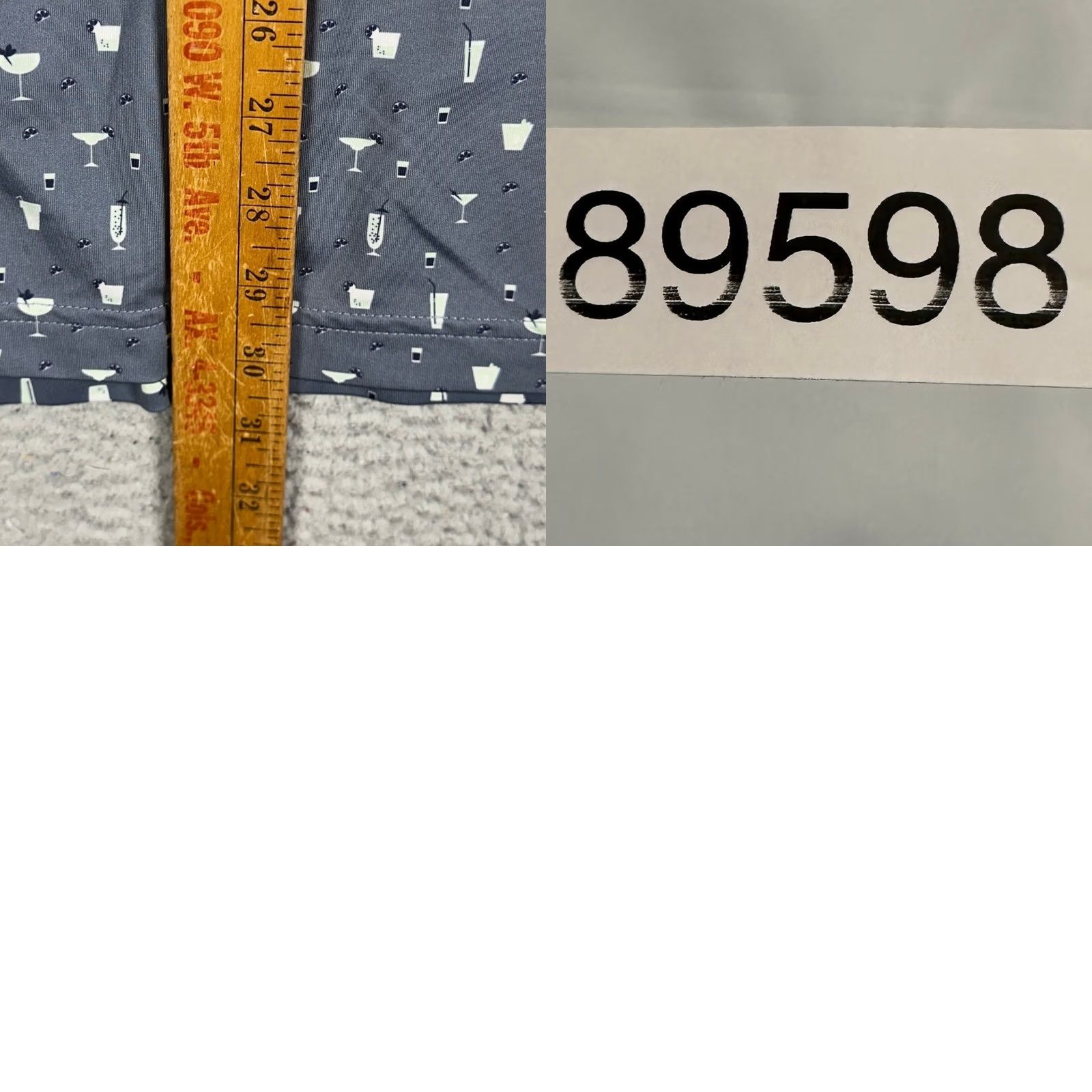 Vintage Straight Down Polo Shirt Mens L Blue-Gray Performance Golf Cocktail Print Shirt Size US L / EU 52-54 / 3 - 8 Thumbnail