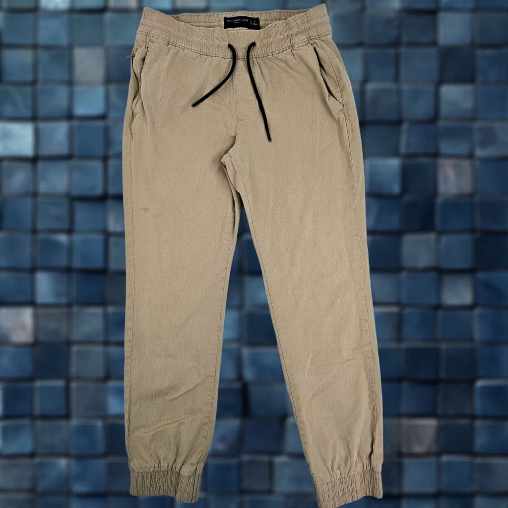 Abercrombie & Fitch Abercrombie & Fitch Jogger Pants Men S Beige Cotton Stretch Athletic Size US 29 - 1 Thumbnail