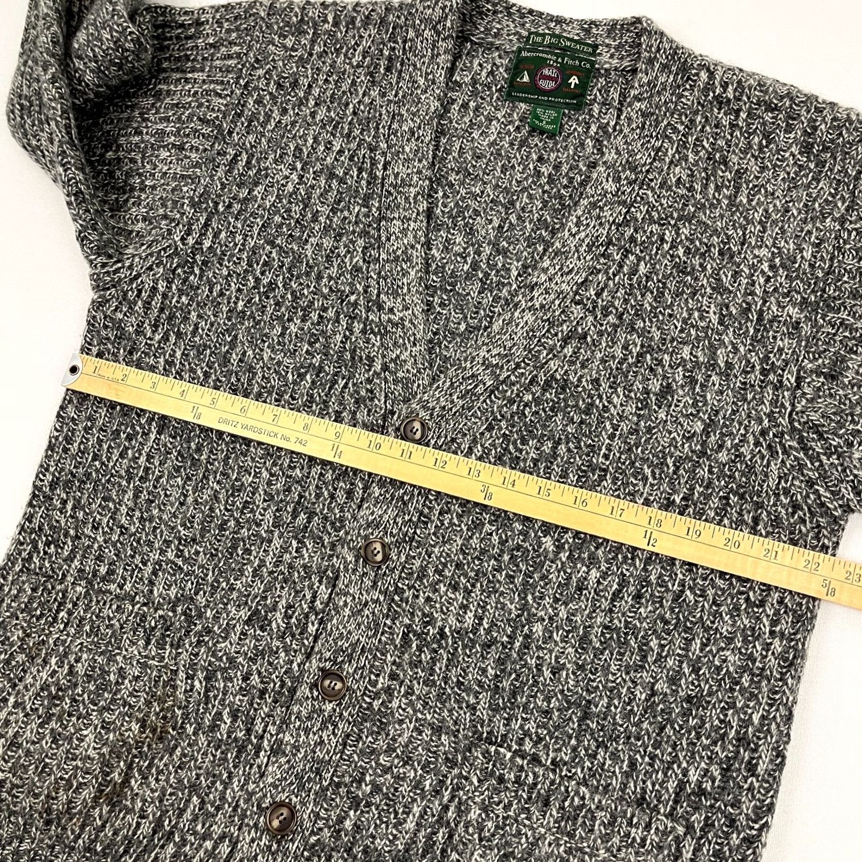 Abercrombie & Fitch Abercrombie & Fitch Cardigan Mens S Gray Knit Wool VTG Big Sweater Y2K Academia Cardigan Accessories Be Size US S / EU 44-46 / 1 - 4 Thumbnail