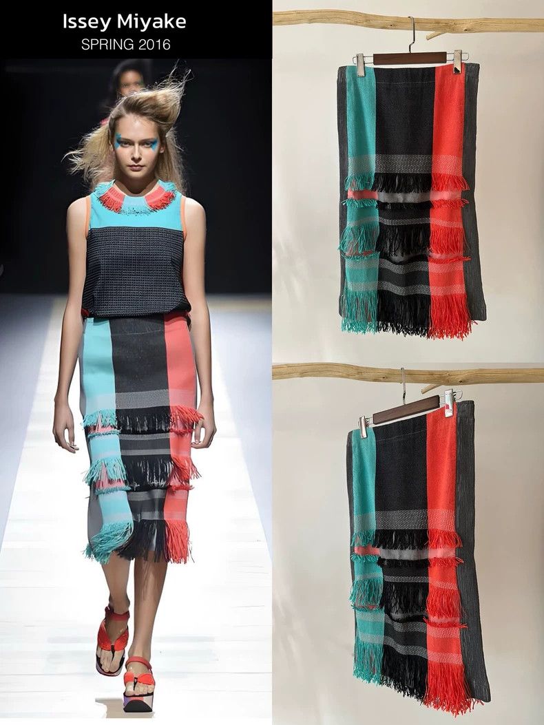 Issey Miyake Issey Miyake size:2 Black, green and red color-blocked mai Size 31" - 1 Thumbnail