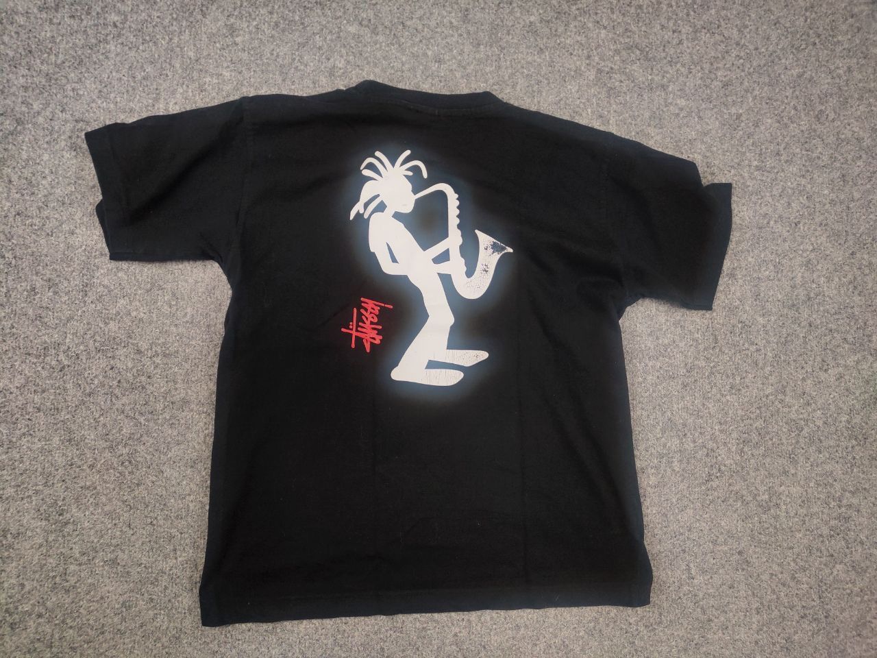 Stussy Rare Vintage 90's Stussy T-shirt Logo Jazz Shadow Man Tee Size US S / EU 44-46 / 1 - 10 Thumbnail