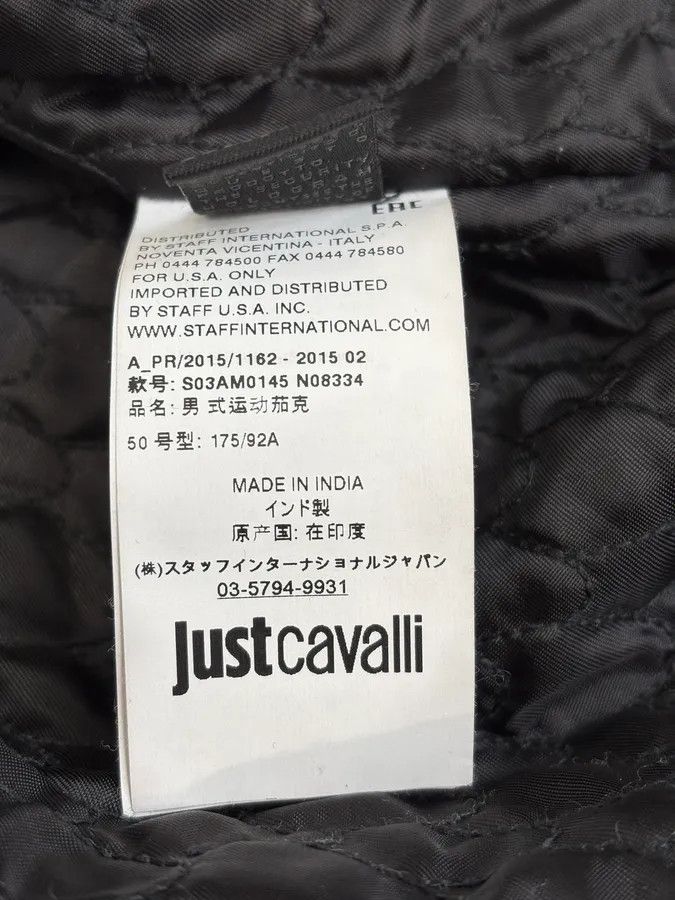 Just Cavalli FW2015 Cavalli Black Leather Shearling Collar Jacket Size US M / EU 48-50 / 2 - 14 Thumbnail