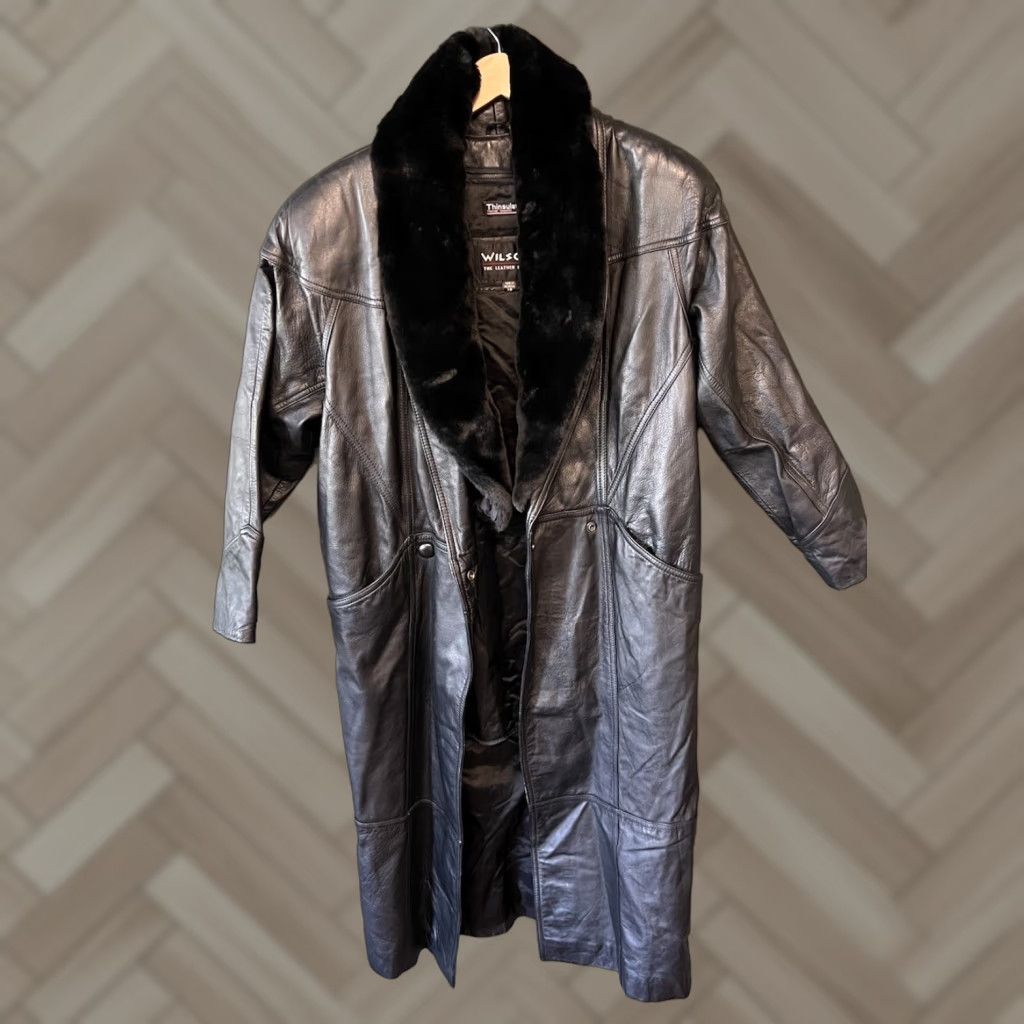 Vintage VINTAGE Wilsons Leather Womens Black Leather Peacoat Jacket XS Size Jacket Womens XS Black Pea Coat Womens Size XS / US 0-2 / IT 36-38 - 1 Thumbnail