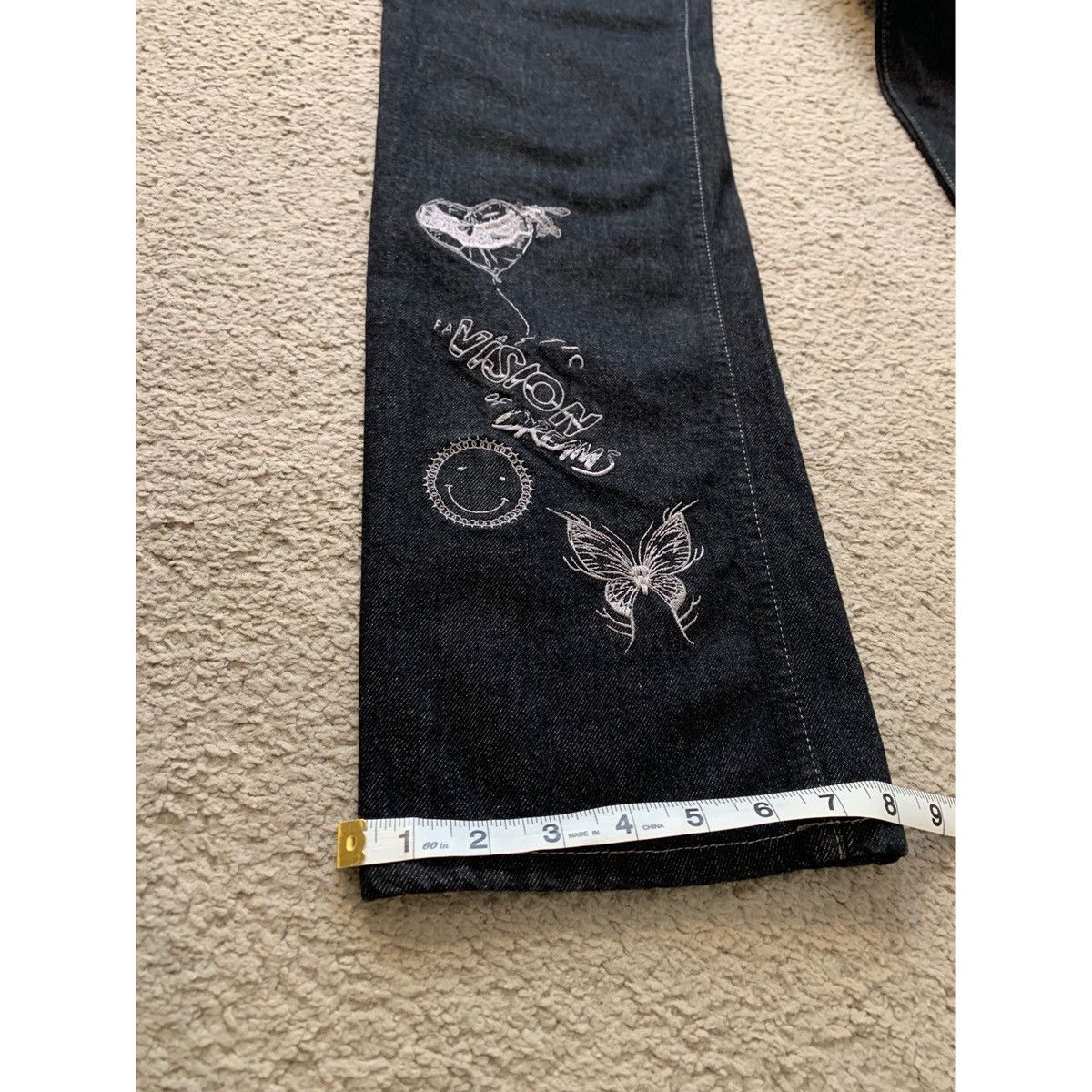 Helmut Lang HELMUT LANG BLACK EMBROIDERY JEANS Size US 31 - 17 Thumbnail