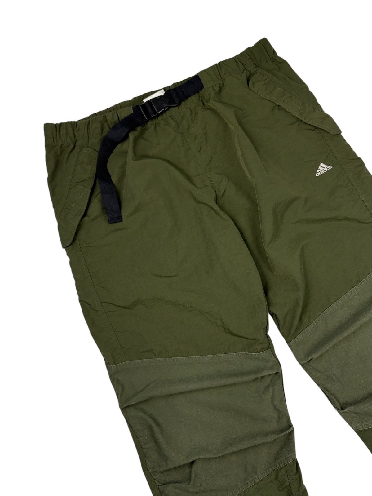Adidas × Vintage ADIDAS 2000 Y2K KHAKI BELTED NYLON TRACK PANTS SIZE M Size US 28 / EU 44 - 3 Thumbnail