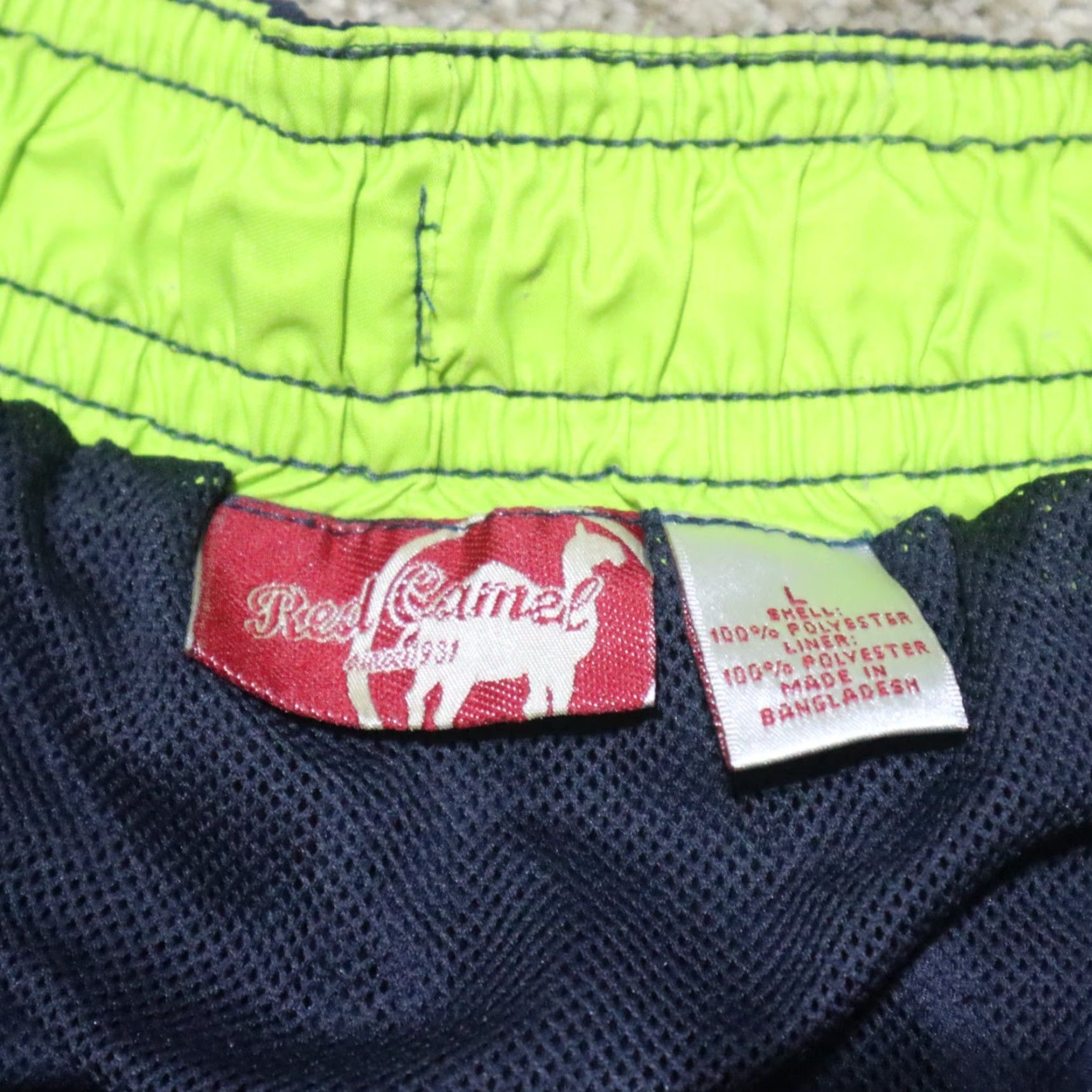 Camel RED CAMEL Solid Blue Swim Trunks Shorts Cargo Pants Men's L Large Size US 33 - 3 Thumbnail