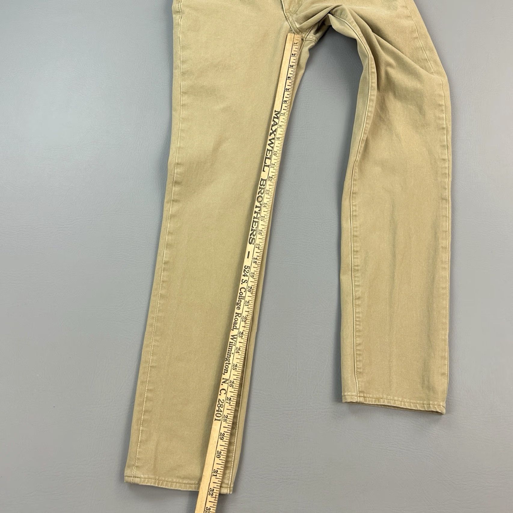 Levi's Levis 511 Premium Pants Mens 30x32 Tan Slim Fit Stretch White Tab Casual Size US 30 / EU 46 - 2 Thumbnail