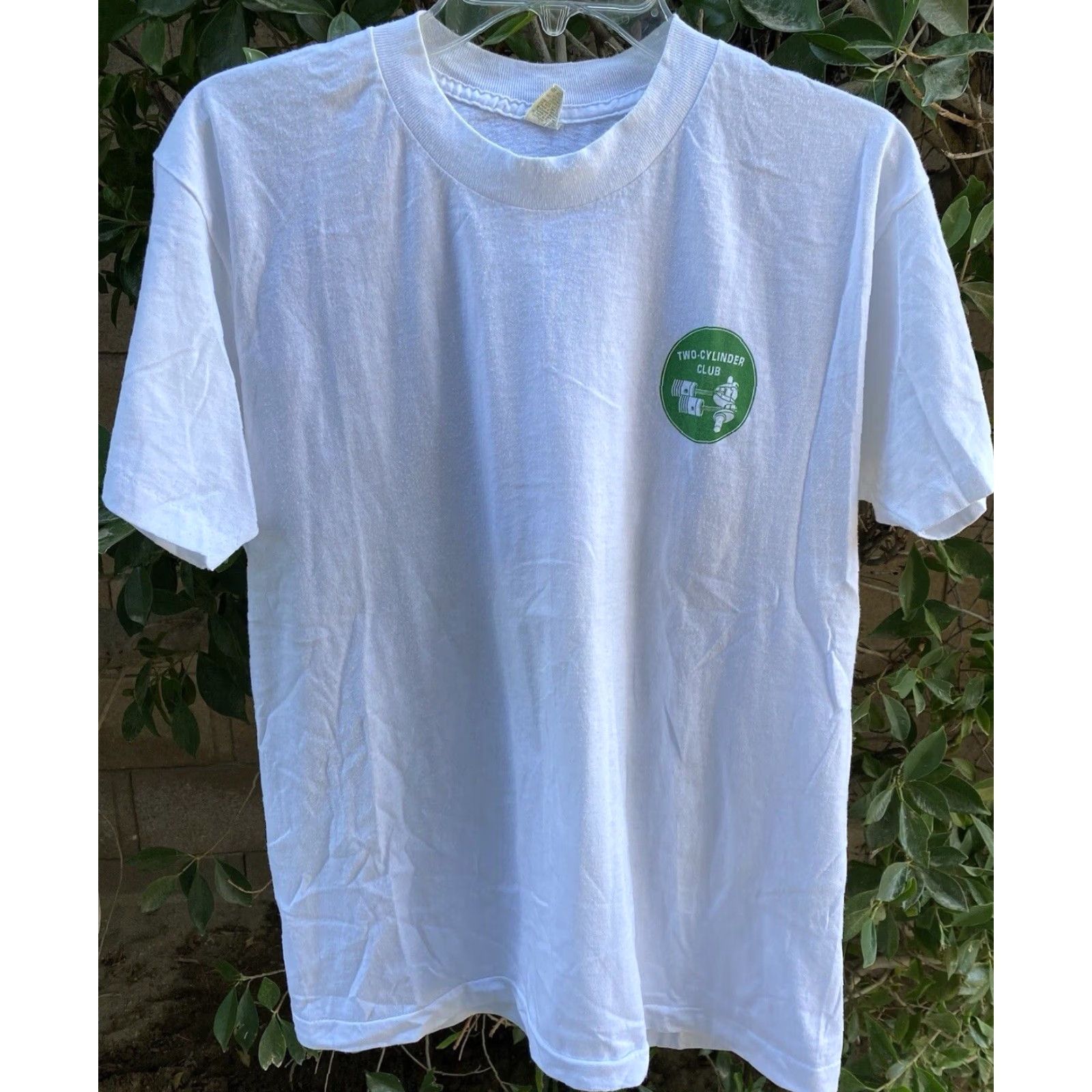 Vintage Vintage Screen Stars T-Shirt Two Cylinder Club Graphic Tee White XL Men Short Sleeve Cotton Blend **(Country of Origin: United States)** Size US XL / EU 56 / 4 - 7 Thumbnail