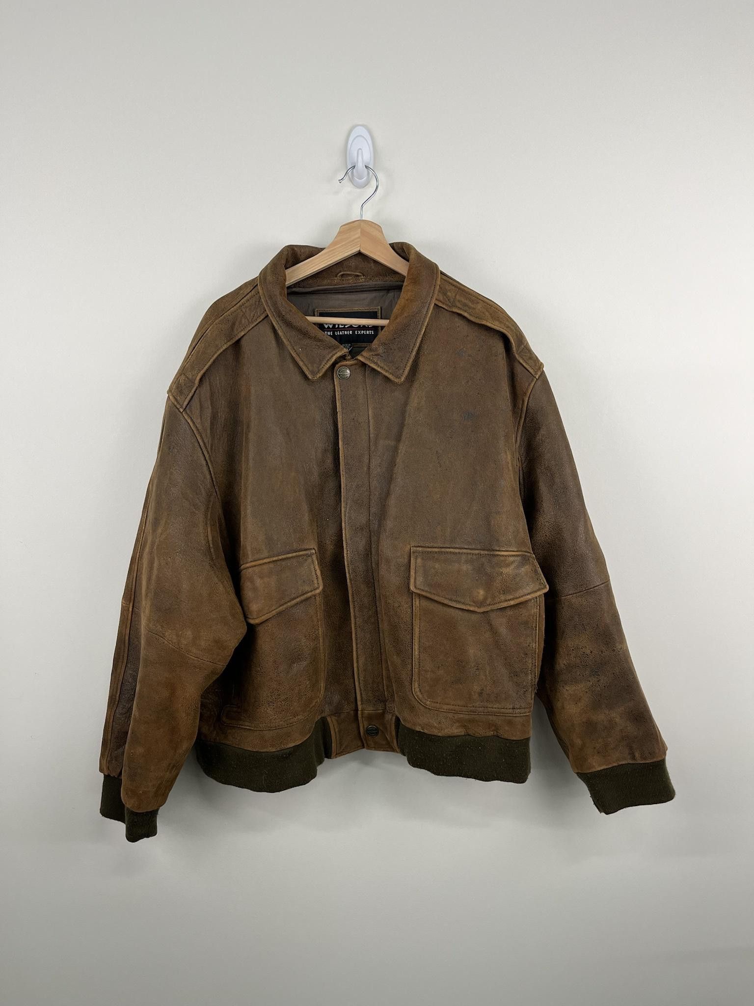 image of Vintage 1990's Wilsons Leather Experts Suede Bomber Jacket in Brown, Men's (Size 2XL)