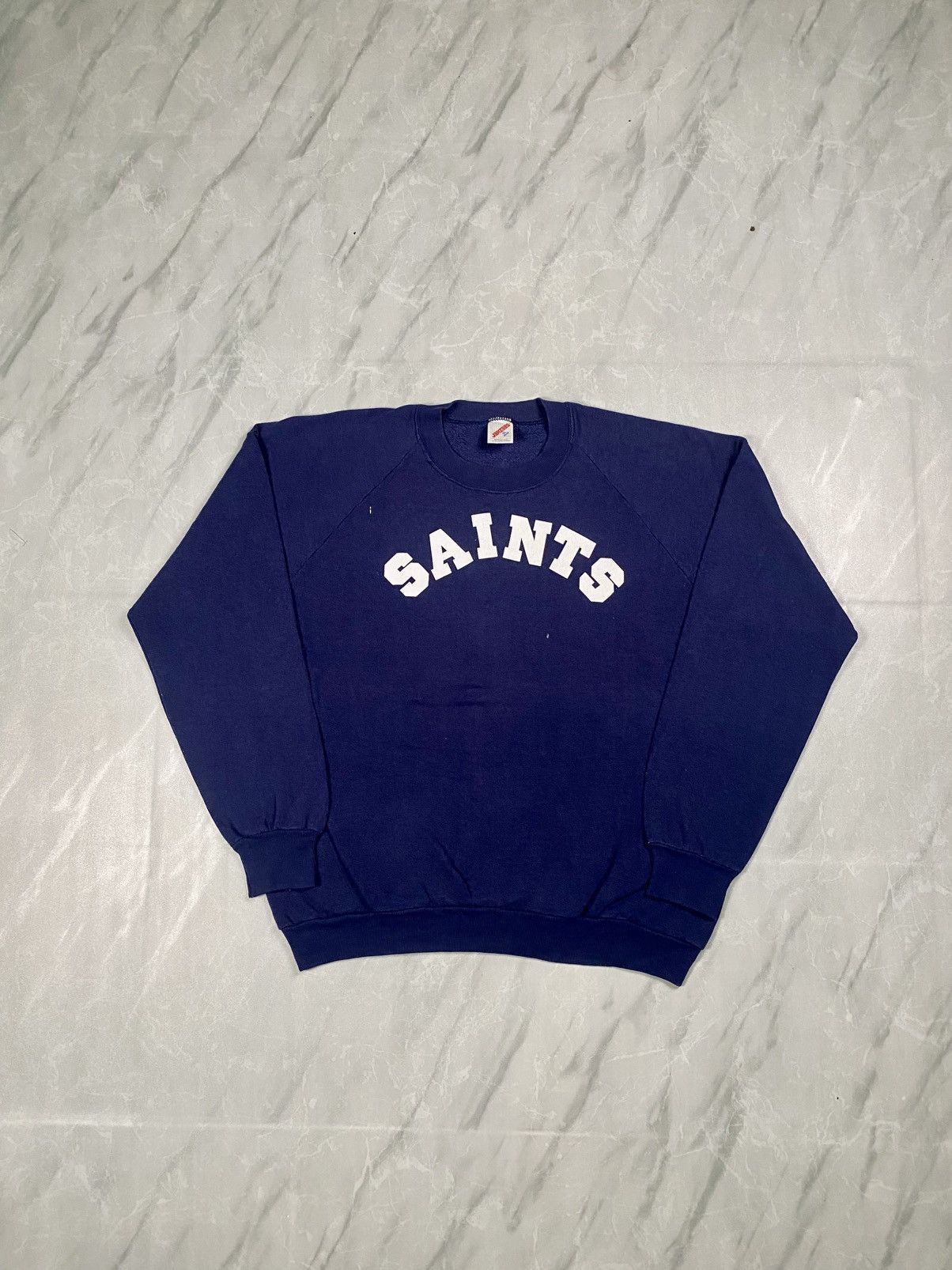 Jerzees Vintage 90s Jerzees “Saints” Spellout Crewneck Size US XL / EU 56 / 4 - 1 Thumbnail