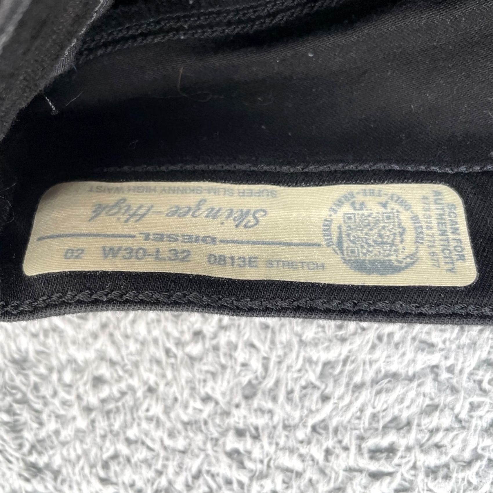 Diesel Diesel Jeans Mens 30 Black Skinzee High Super Slim Skinny Leg Denim Logo Cotton Jeans Size US 30 / EU 46 - 3 Thumbnail