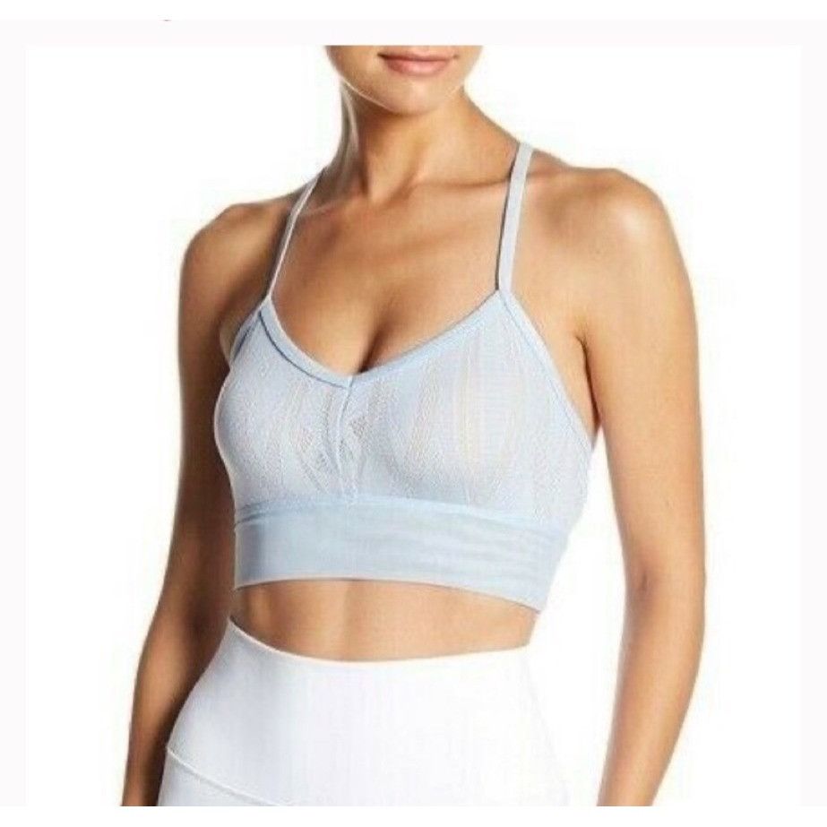 Alo Alo Yoga Aria Sky Buff Mesh Stretch Sports Bra Medium Light Size M / US 6-8 / IT 42-44 - 1 Thumbnail
