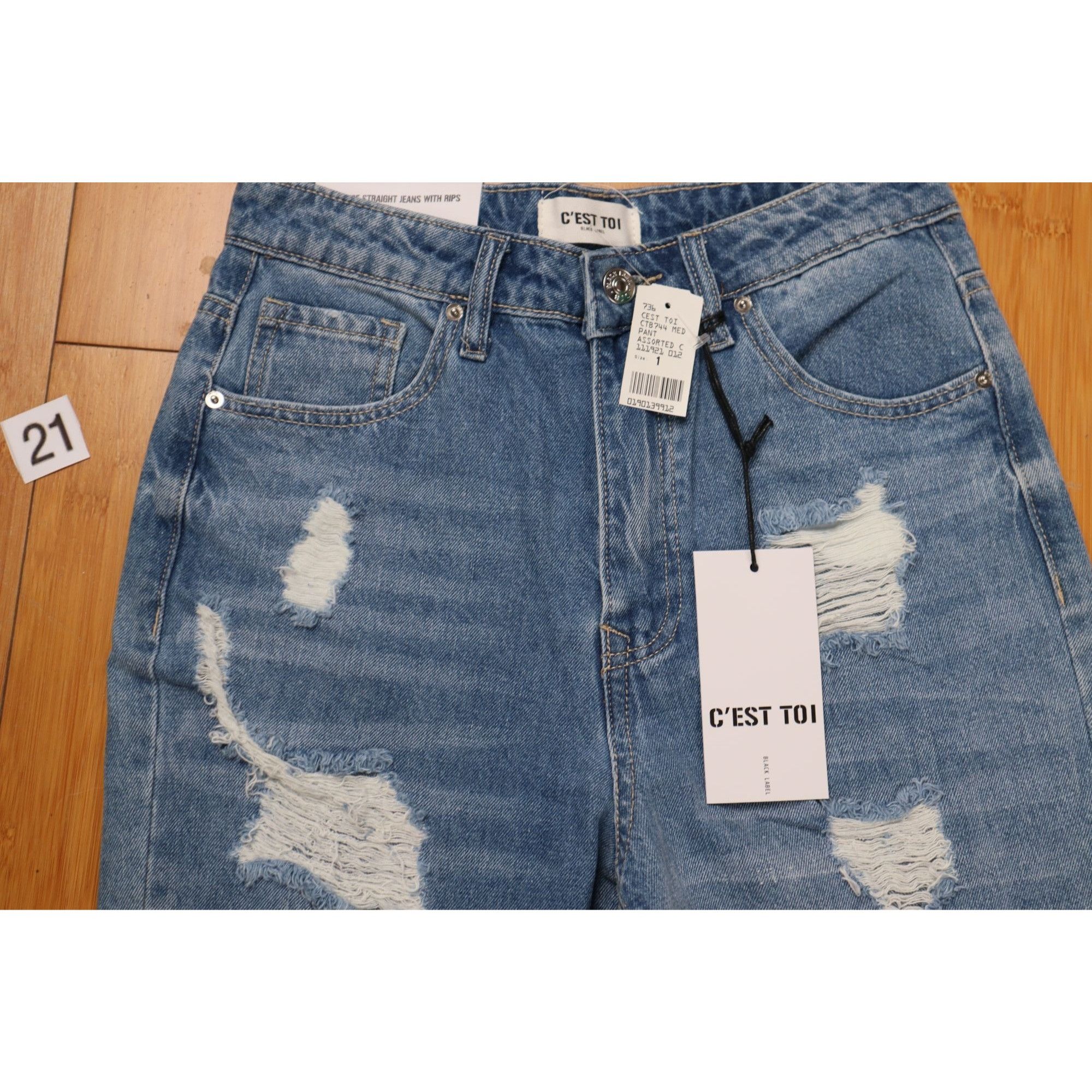 Other NEW C’EST TOI Black Label High Rise Straight Ripped Jeans Si Size 24" / US 00 / IT 34 - 3 Thumbnail
