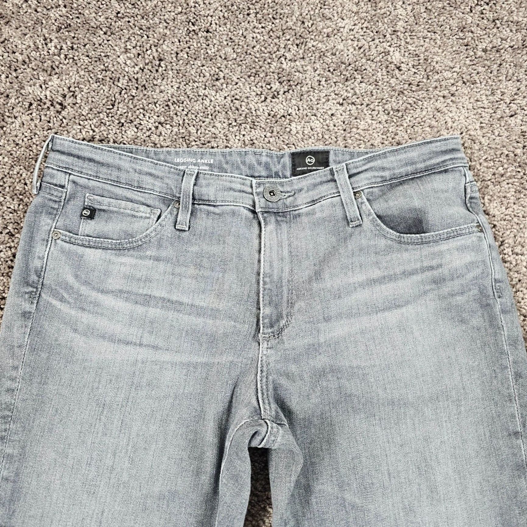 Vintage AG Adriano Goldschmied Jeans Women 30 Gray Ankle Skinny Stretch 30x28 Size 30" / US 8 / IT 44 - 2 Thumbnail