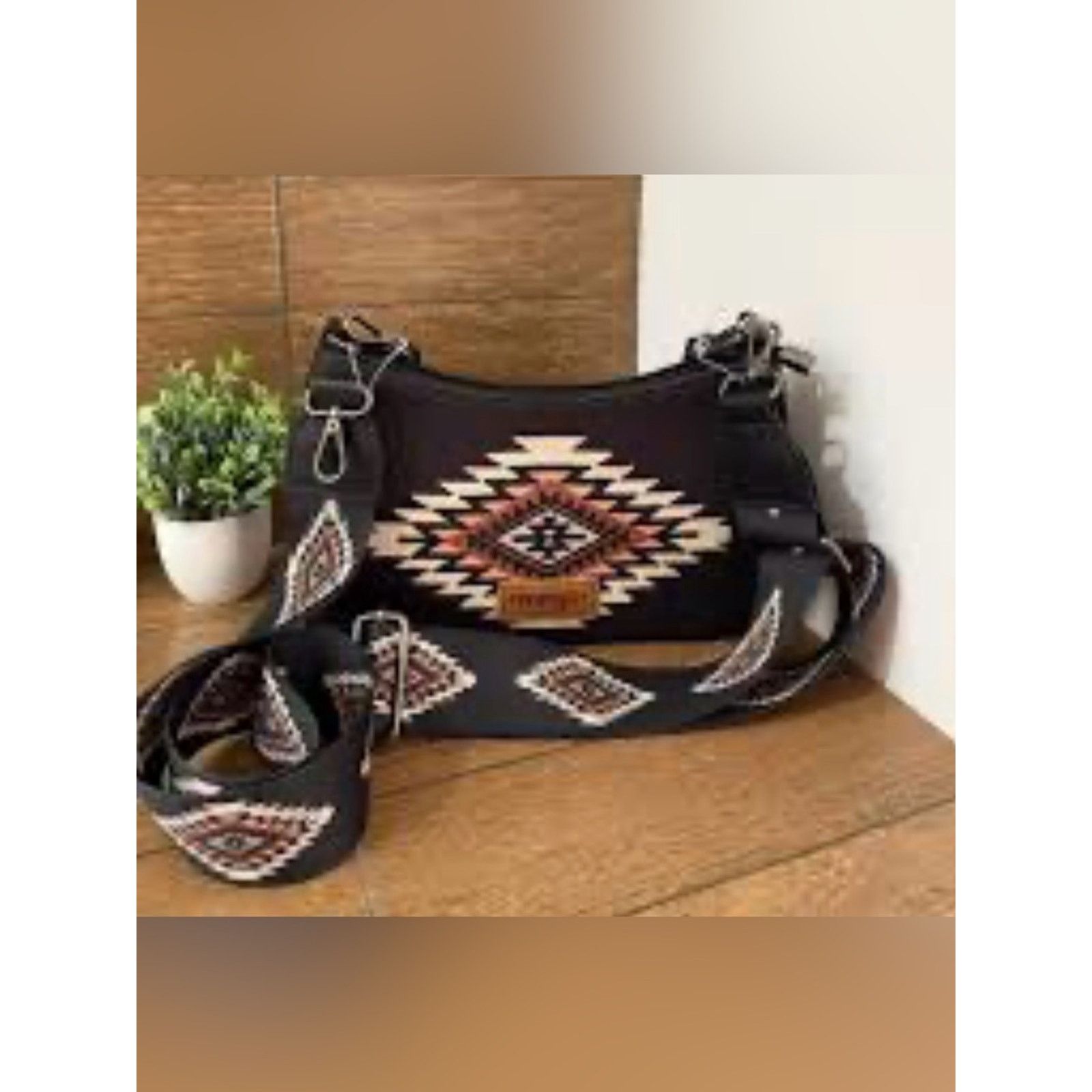 Wrangler WRANGLER Black Aztec CANVAS shoulder Bag Embroidered Strap Size ONE SIZE - 3 Thumbnail
