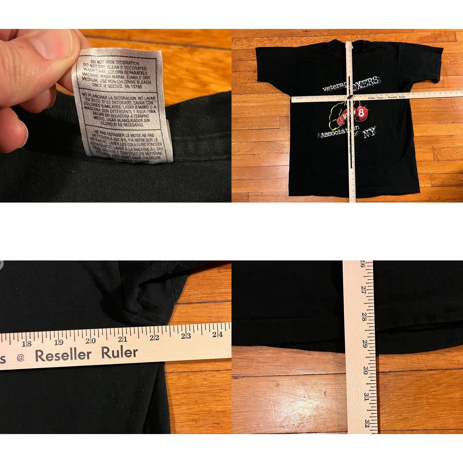 Fruit Of The Loom VINTAGE Veteran Boxers Association of New York Shirt Mens XL Black Logo 90s City Classic Retro Sports Cotton T-Shirt Size US XL / EU 56 / 4 - 8 Thumbnail