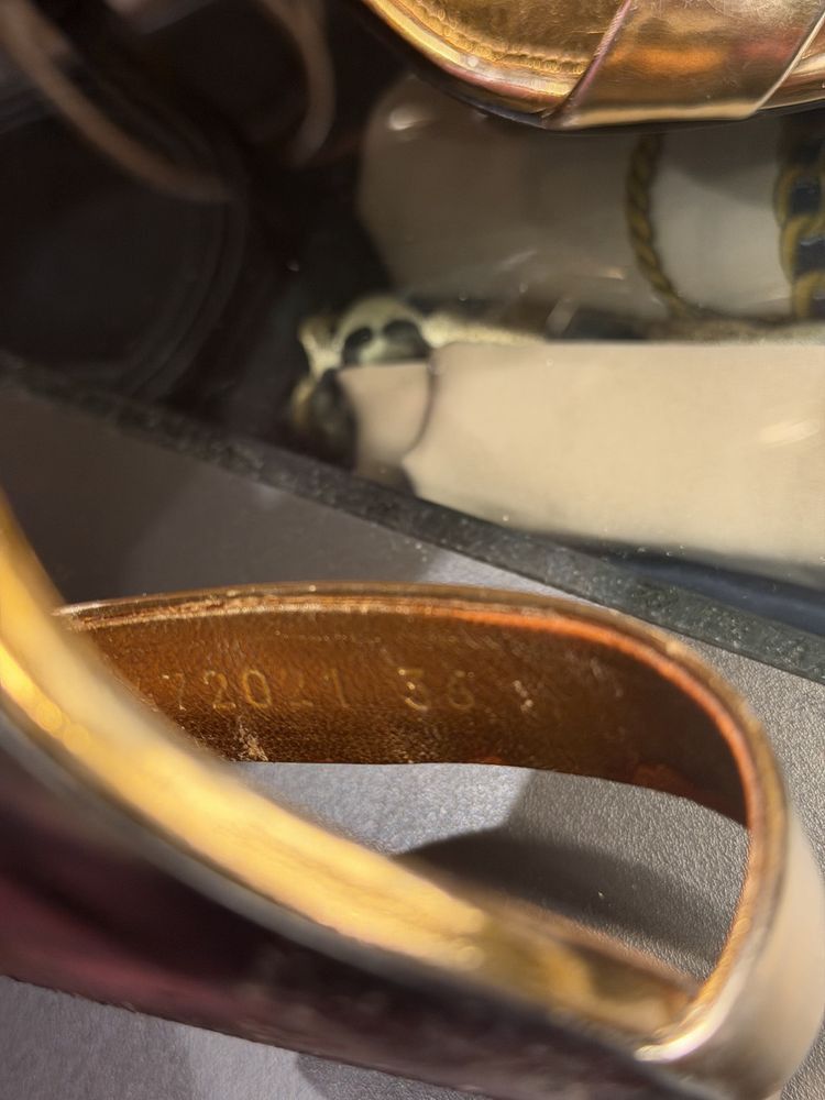 Saint Laurent Paris Saint Laurent Gold Heels Size US 6 / IT 36 - 7 Thumbnail