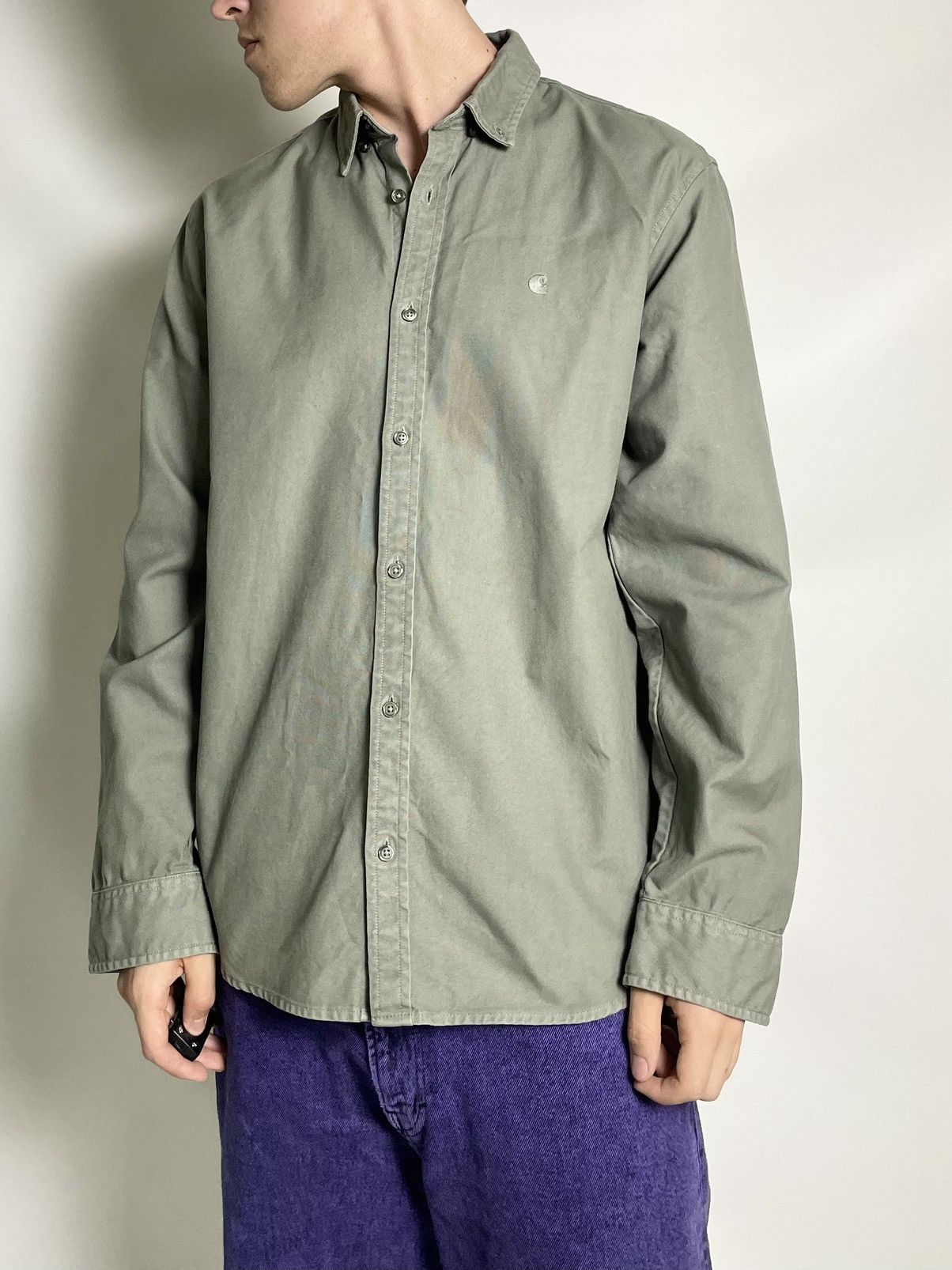 Carhartt Wip CARHARTT WIP 🌲 khaki button up over shirt Size US L / EU 52-54 / 3 - 1 Thumbnail