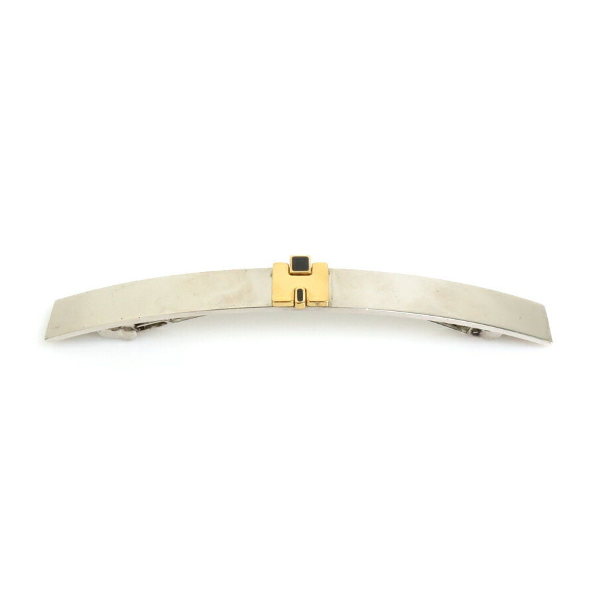 image of Hermes Valletta H Logo Metal/enamel Silver/gold/black Ladies, Women's