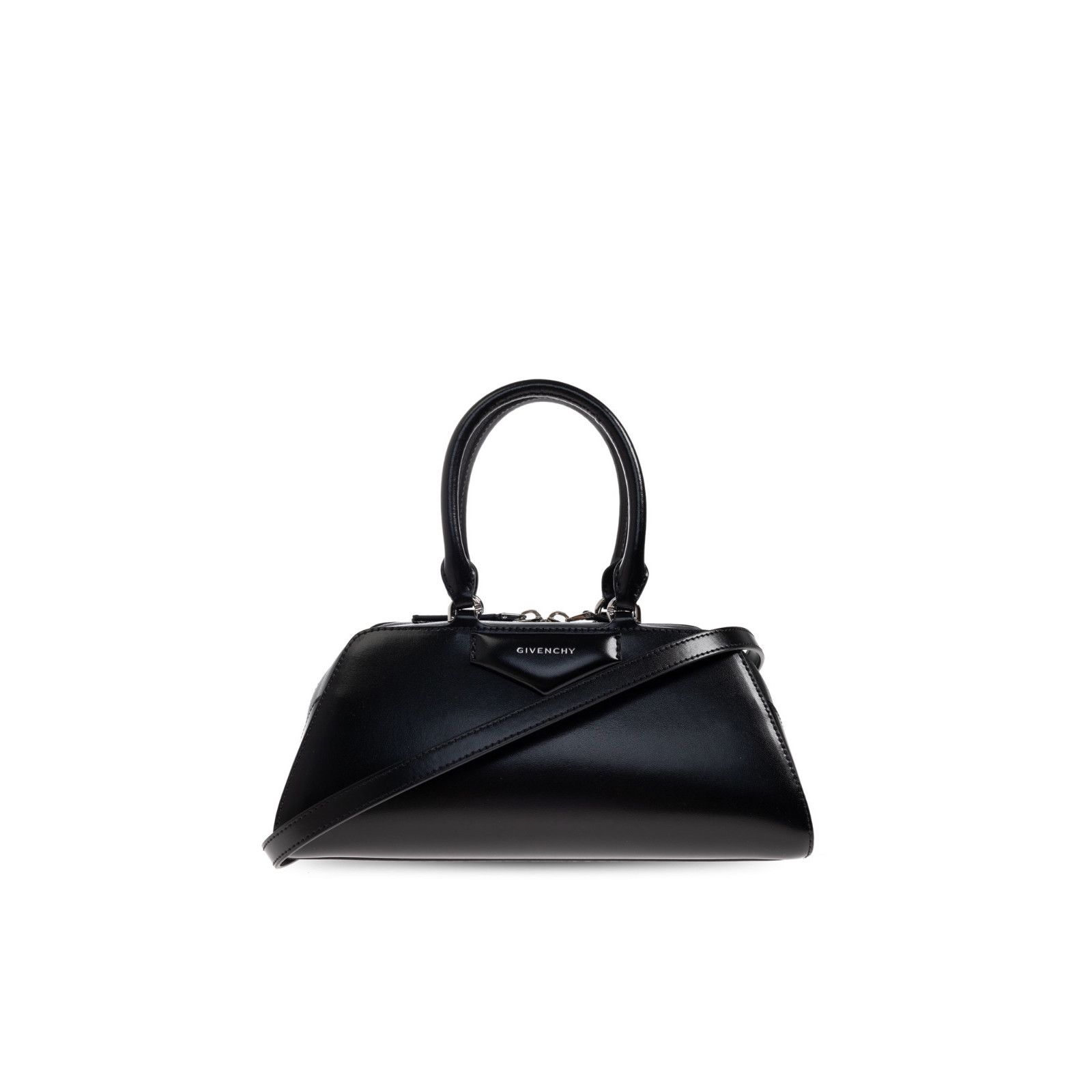 Givenchy GIVENCHY Small Antigona Black Shiny Leather Top Handle Bag N Size ONE SIZE - 1 Thumbnail