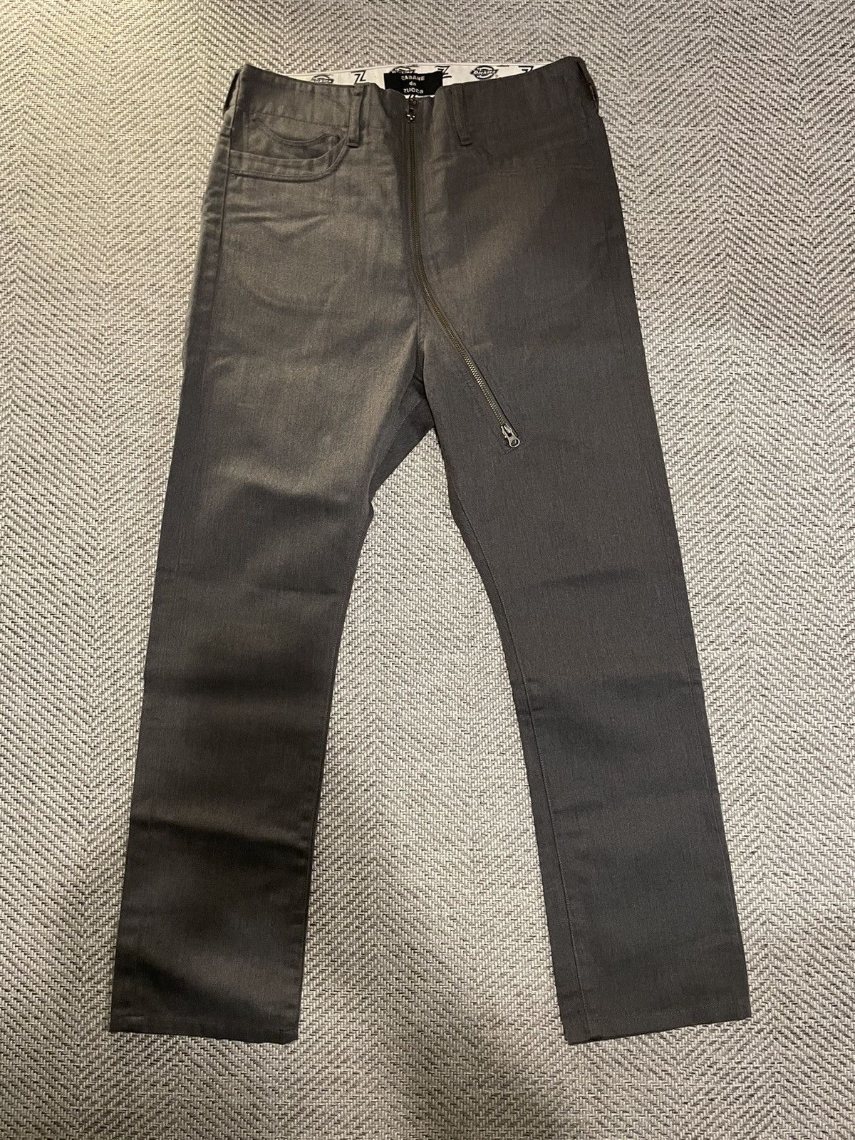 image of Cabane De Zucca x Dickies Work Pants Curved Zipper in Grey, Men's (Size 32)