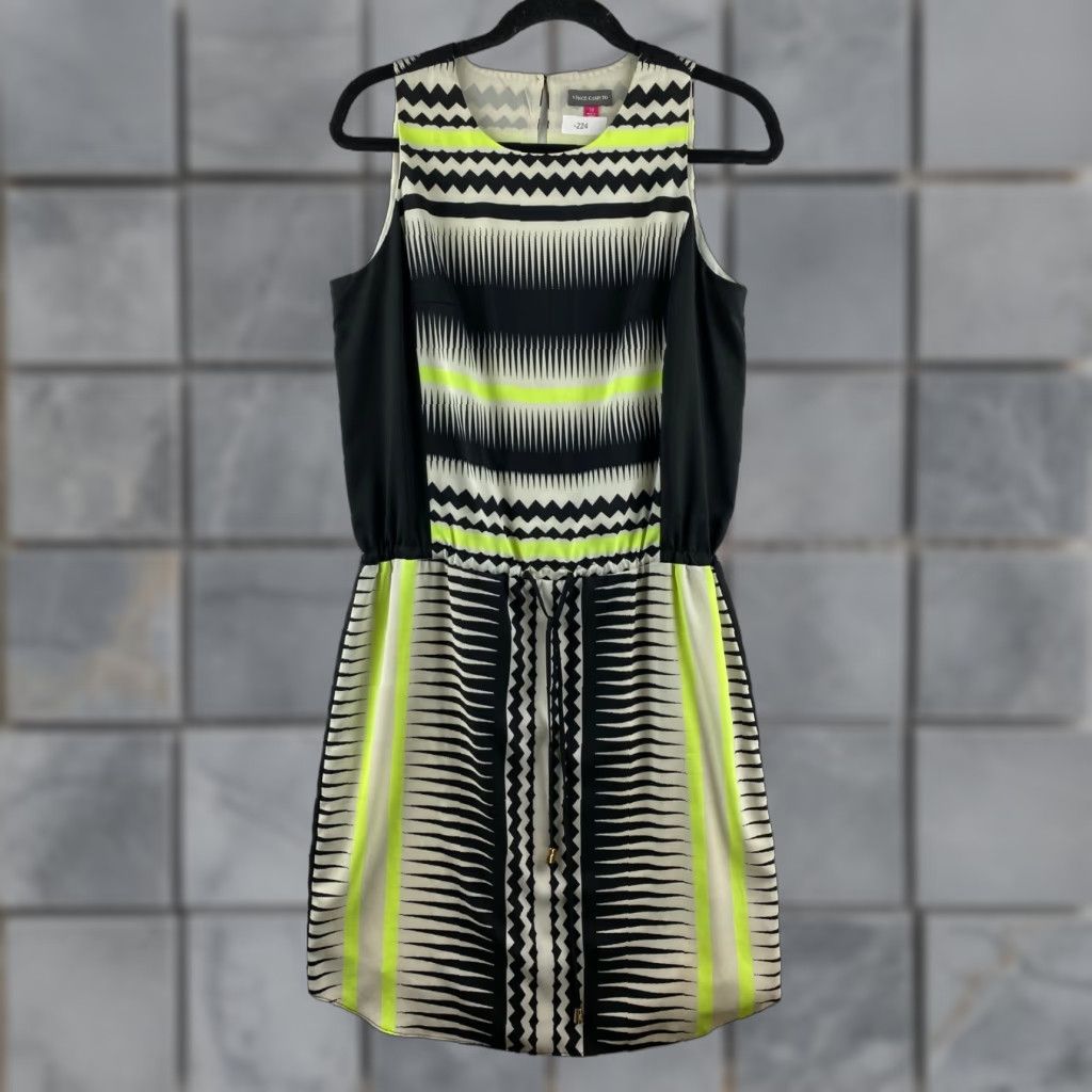 Vince Camuto Vince Camuto Dress Womens 10 Multicolor A Line Sleeveless Lined Tie-Waist Dress Mens? Size L / US 10 / IT 46 - 1 Thumbnail