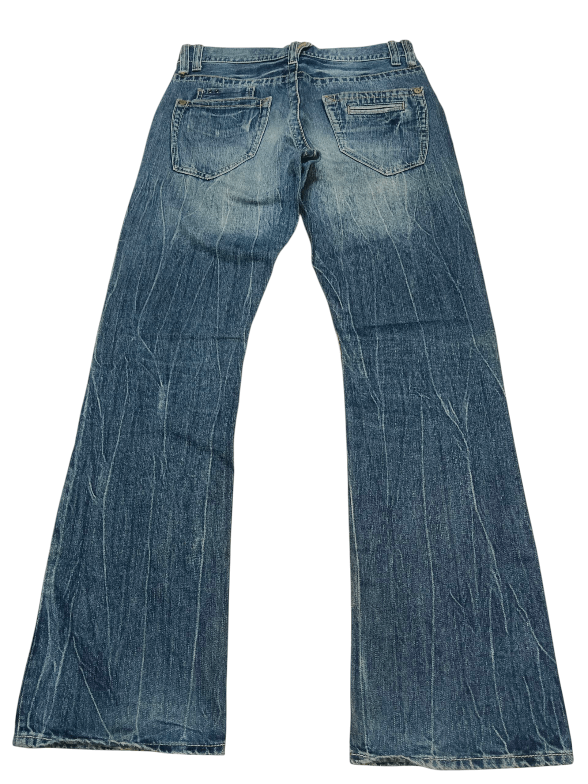 Naval Clothing Factory Navi Produce Thunder Whiskers Stone Wash Flare Denim Size US 31 - 3 Thumbnail