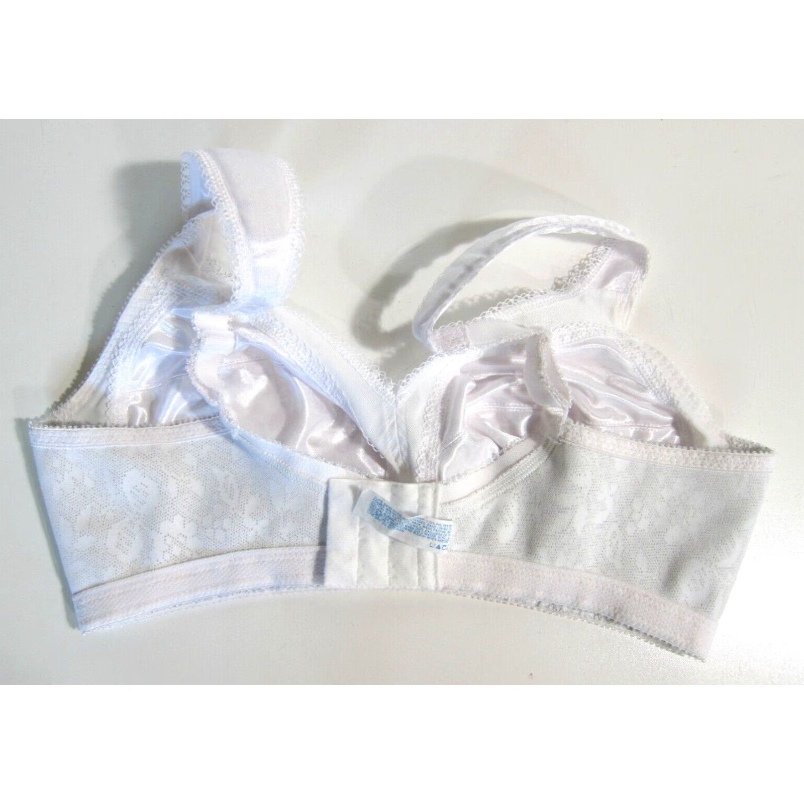 Vintage VINTAGE Playtex 18-Hour White Satin Lace Wide Strap Support Bra Women 36C Size ONE SIZE - 2 Thumbnail