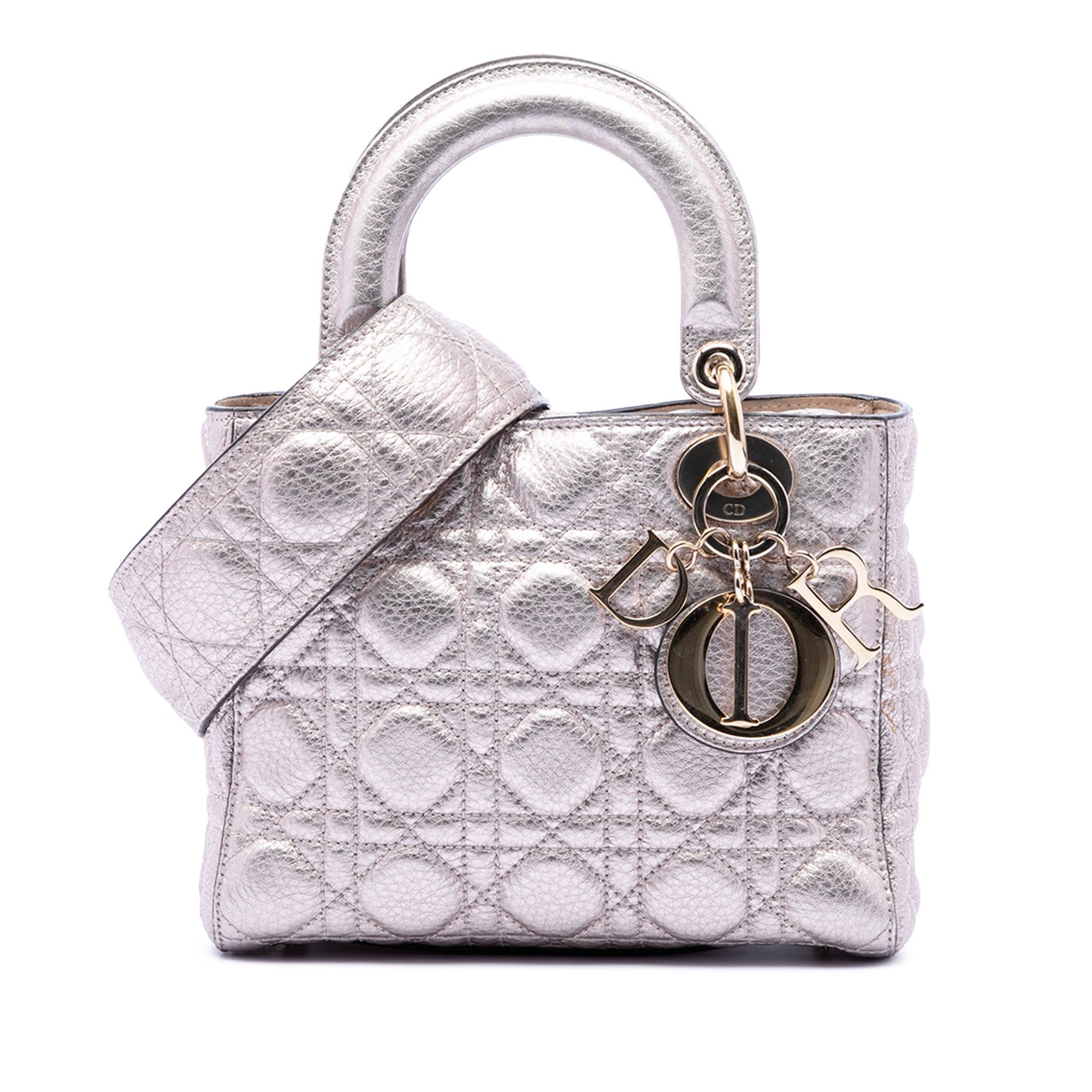 Dior Small Metallic Grained Calfskin Cannage Supple Lady Dior Size ONE SIZE - 1 Thumbnail