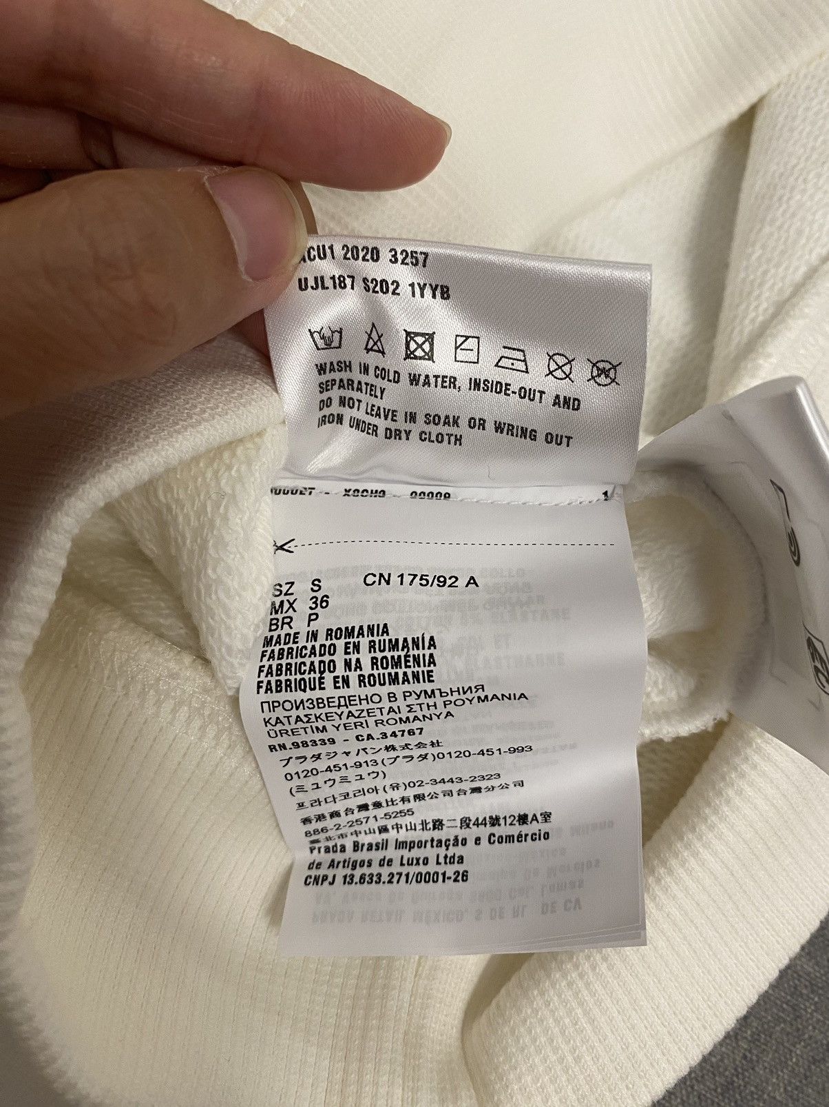Prada Prada white logo-print sweatshirt S Size US S / EU 44-46 / 1 - 9 Thumbnail