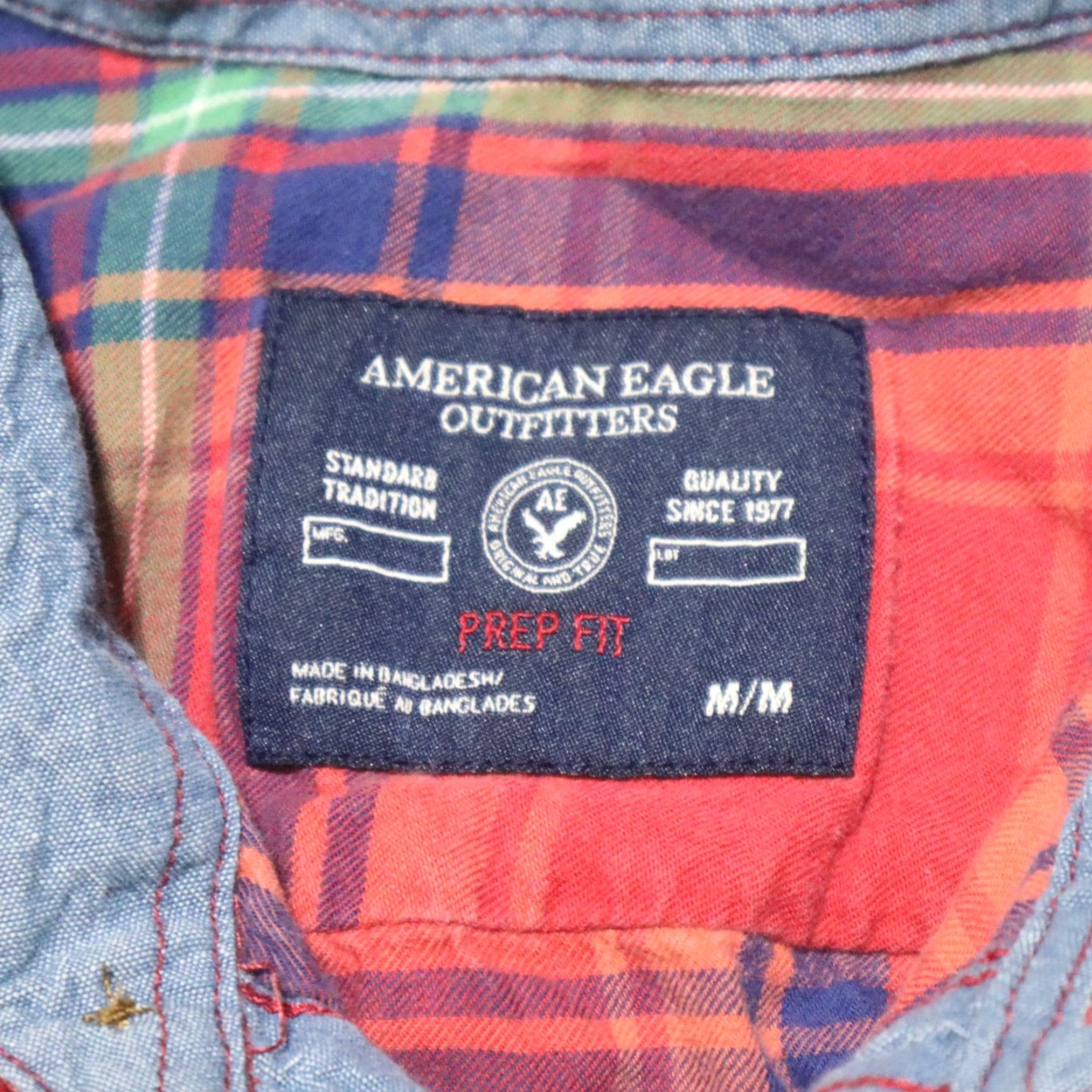 American Eagle Outfitters VINTAGE American Eagle Outfitters Button-Up Shirt Mens M Plaid Red Blue 90s Concert Style Size US M / EU 48-50 / 2 - 3 Thumbnail