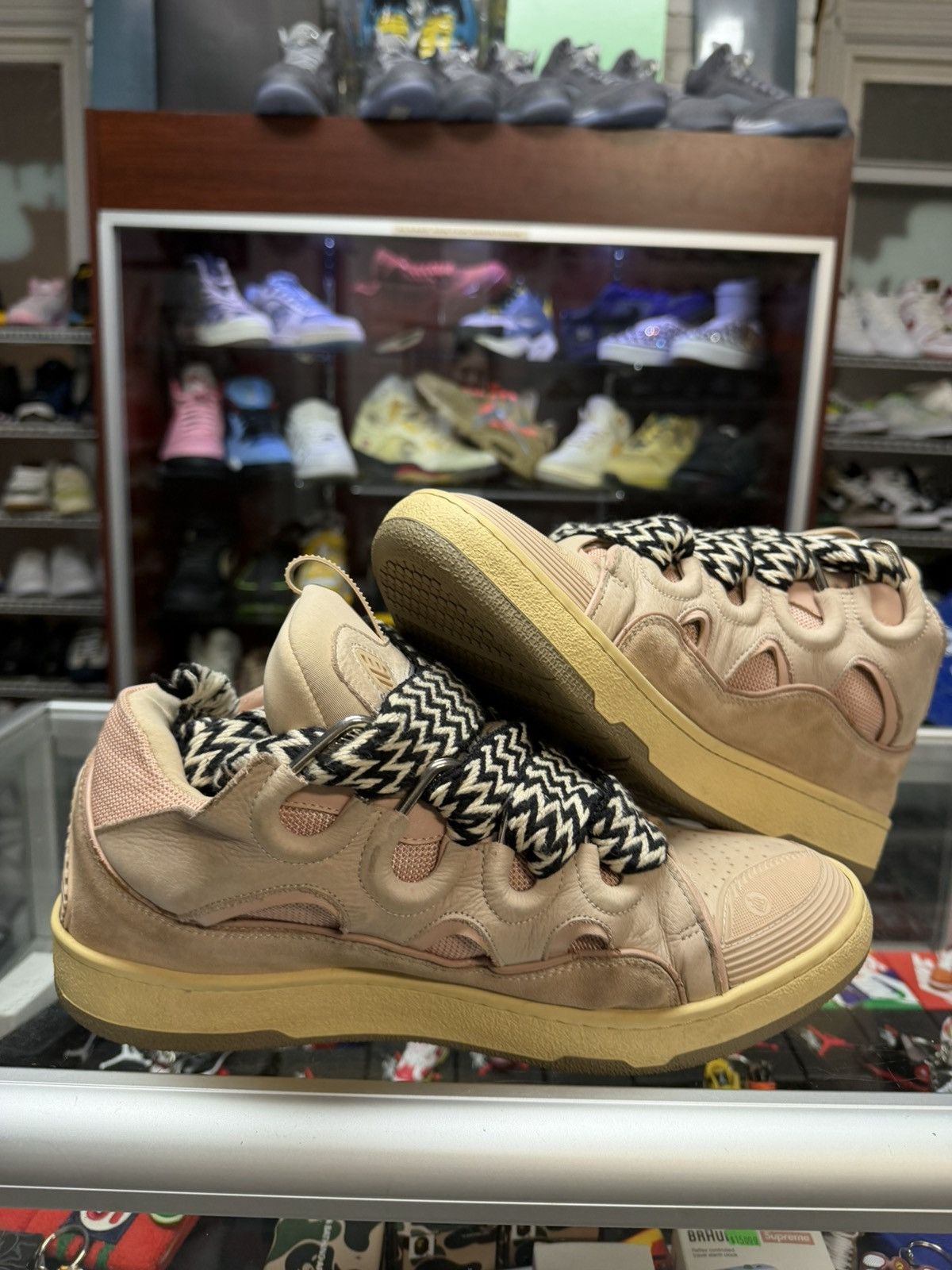 Lanvin Lanvin Curb Sneakers (Beige) Size US 10 / EU 43 - 2 Thumbnail