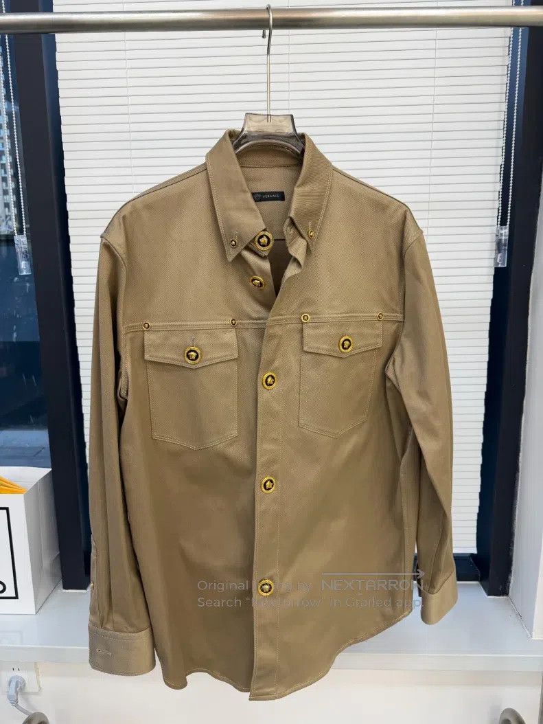 Versace Black and gold medusa shirt coat