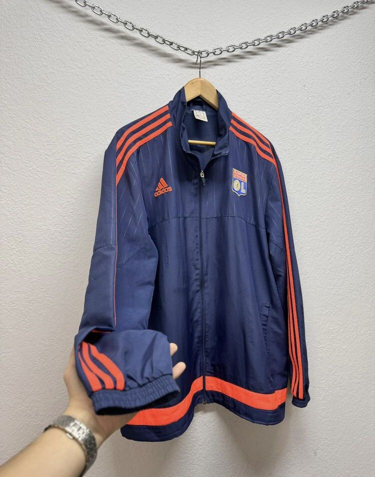 Adidas × Vintage Adidas Olympique Lyon Zip Sweatshirt Jersey Soccer 2015 Size US XL / EU 56 / 4 - 4 Thumbnail