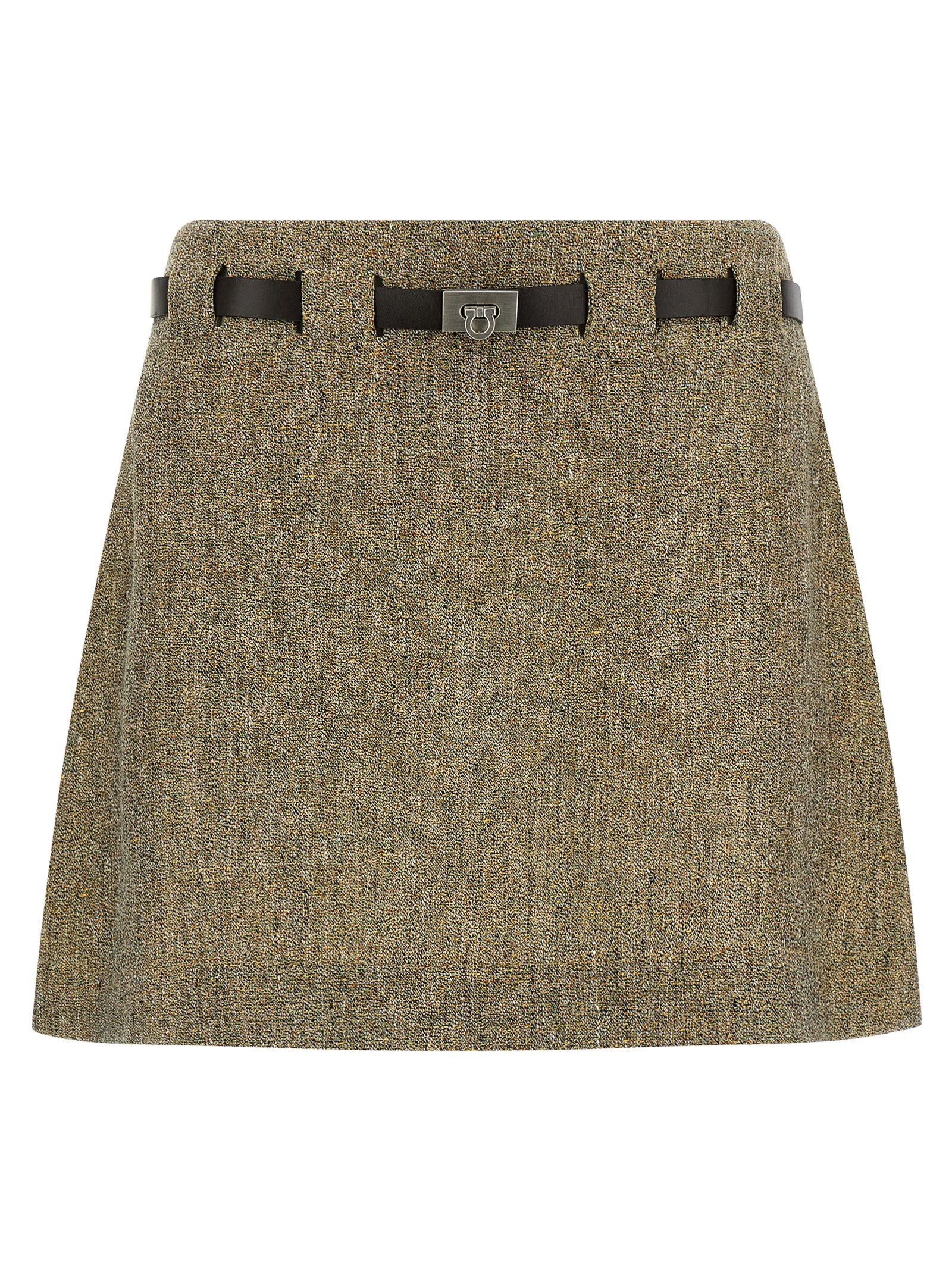 Salvatore Ferragamo 'Gancini' Belt Skirt Size 28" / US 6 / IT 42 - 1 Thumbnail