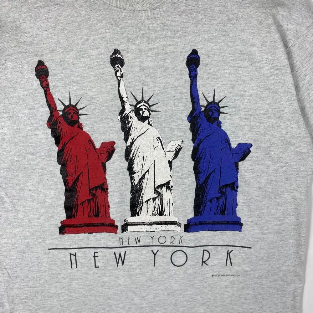 Vintage Vintage 90's NEW YORK Statue Of Liberty Pop Art Graphic Tee Size US M / EU 48-50 / 2 - 2 Thumbnail