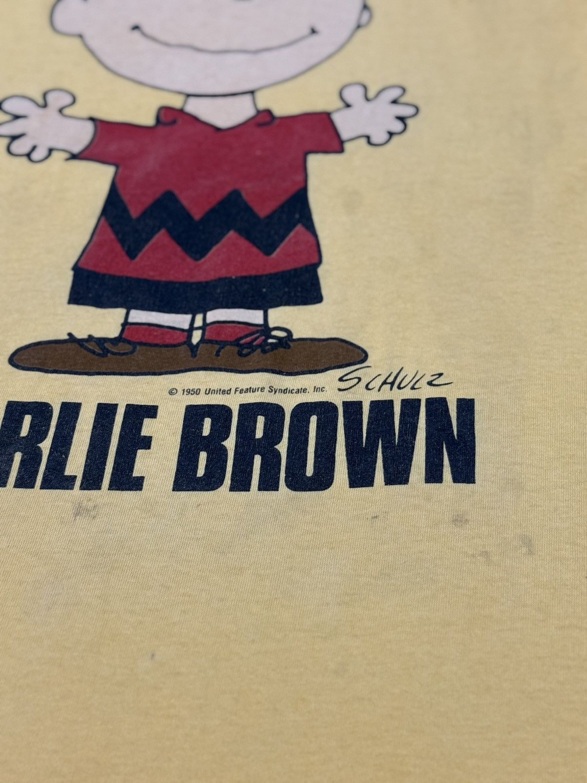 Cartoon Network × Vintage Vintage 90s Charlie Brown United Feuture Faded Tee Size US L / EU 52-54 / 3 - 9 Thumbnail