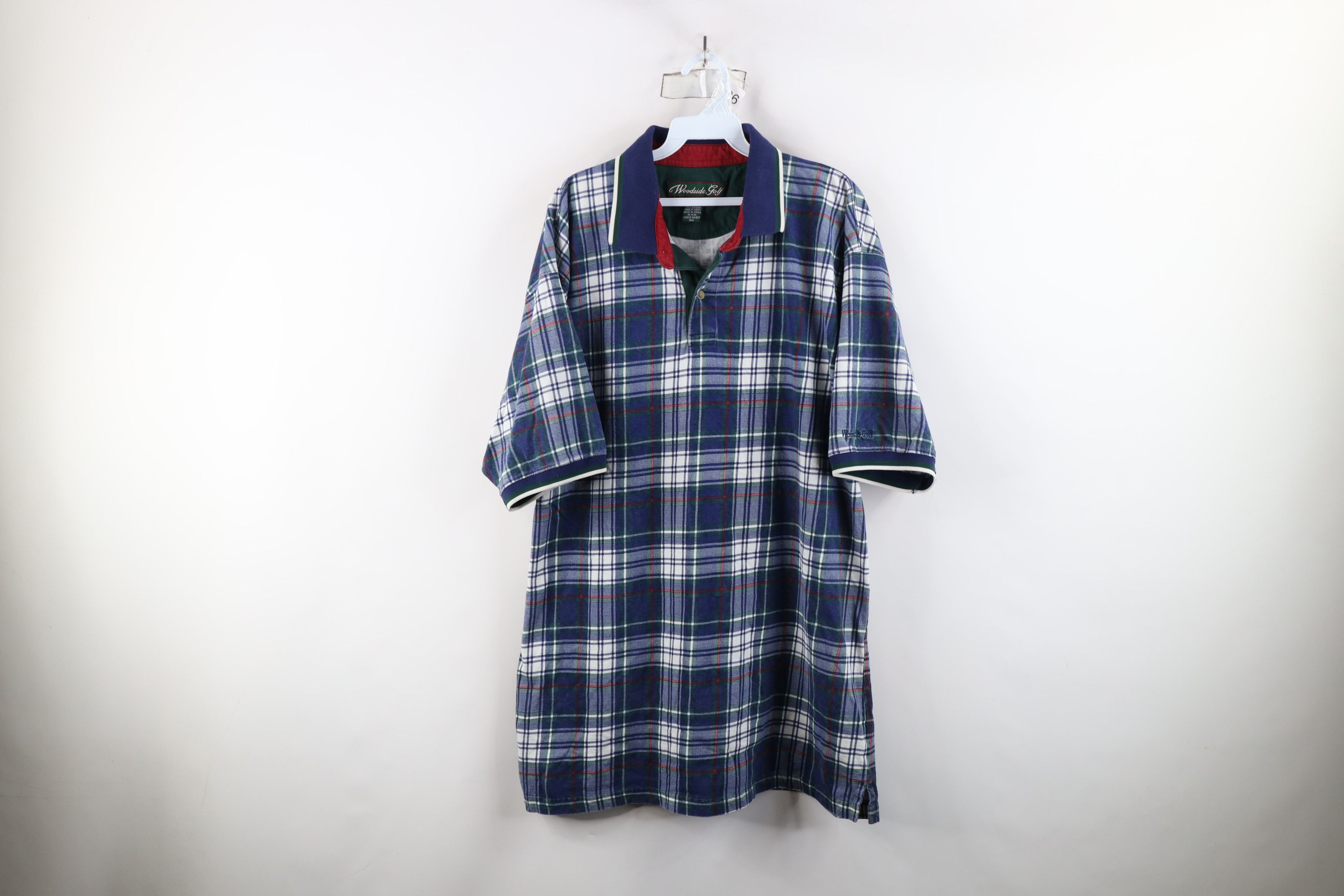 Vintage Vintage 90s Streetwear Fit Collared Golf Polo Shirt Plaid Size US XL / EU 56 / 4 - 1 Thumbnail