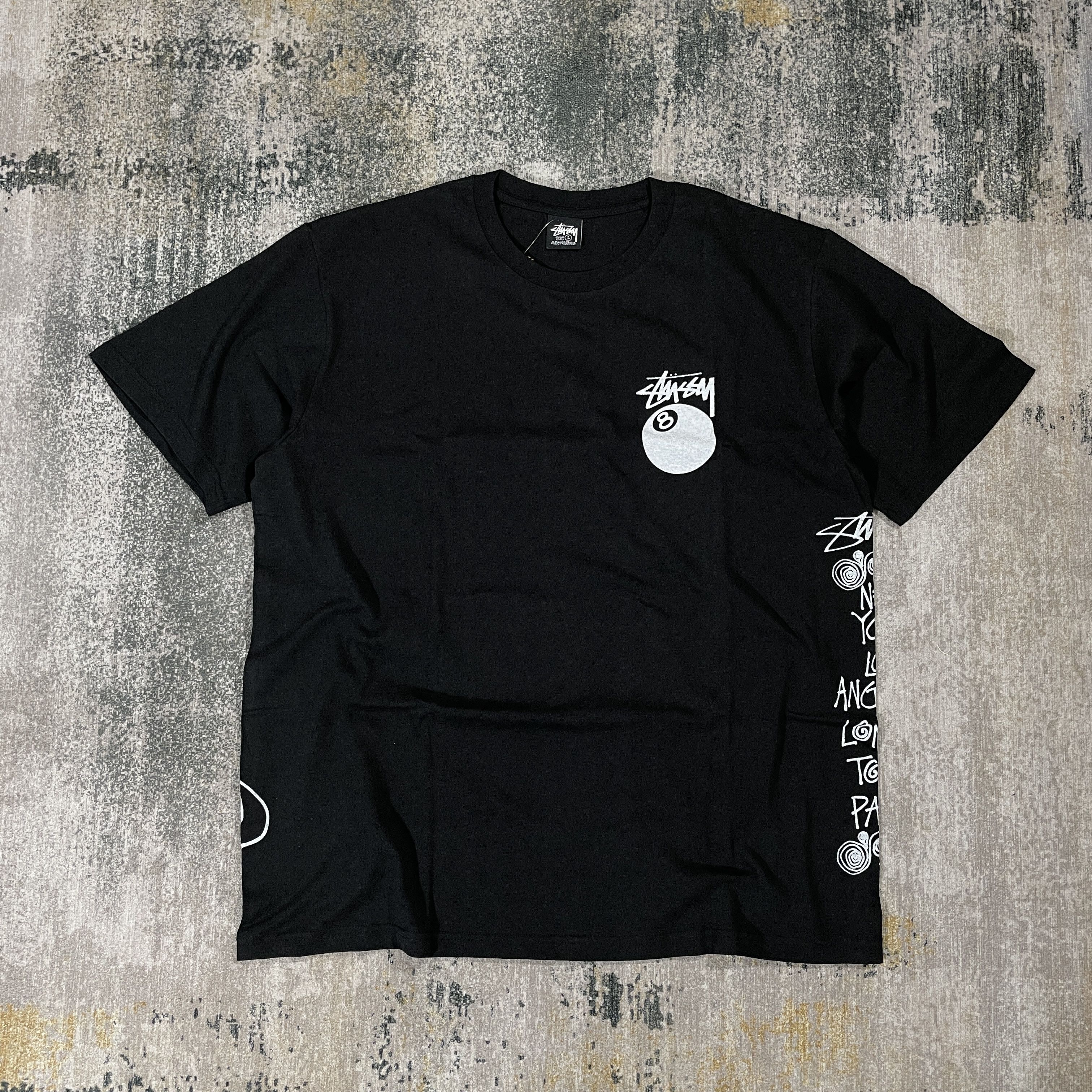 Stussy STUSSY 8 TEST STRIKE PIG DYED TEE BLACK - MEDIUM Size US M / EU 48-50 / 2 - 2 Thumbnail