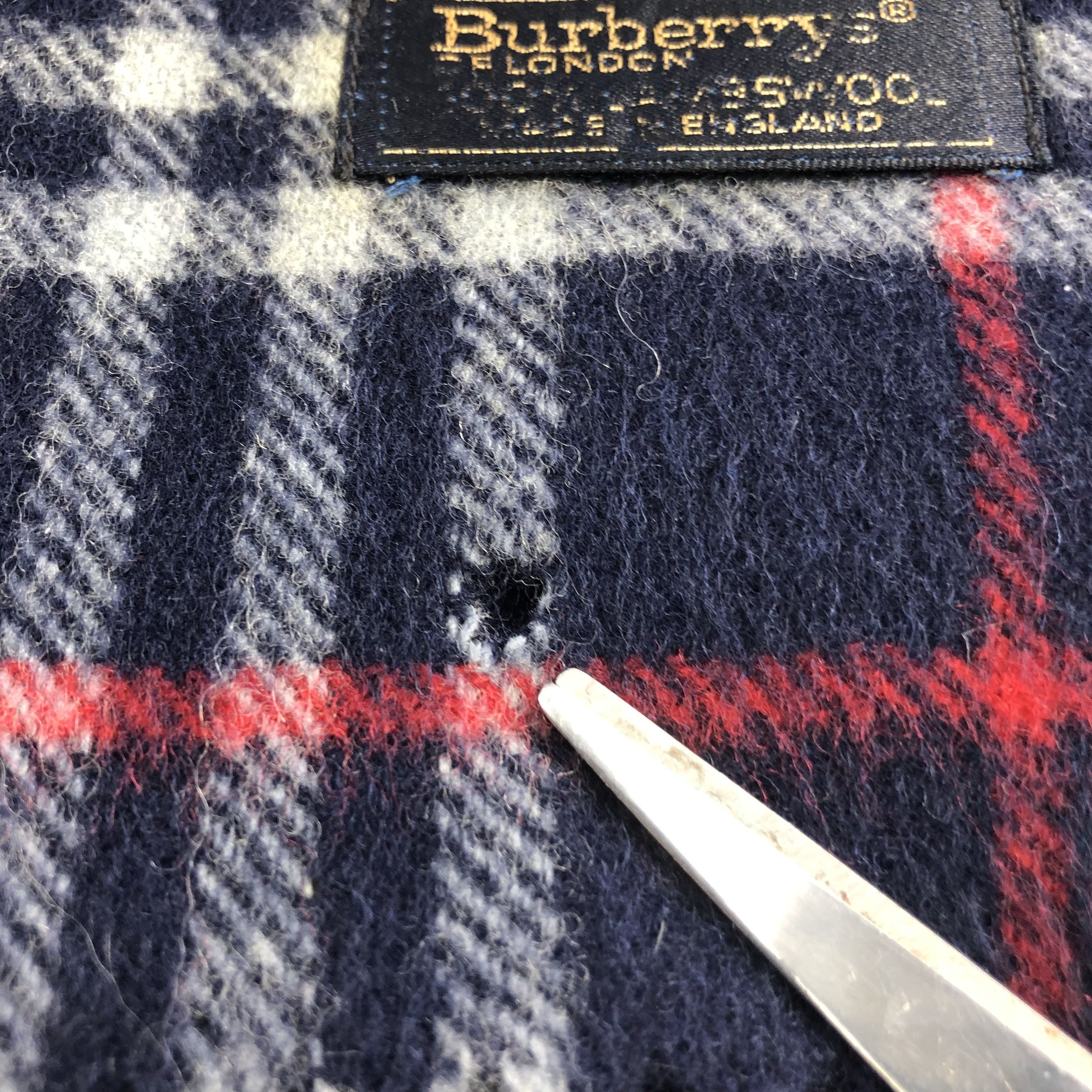 Burberry Burberrys Nova Check Blue Wool Scarf Muffler V900 Size ONE SIZE - 5 Thumbnail