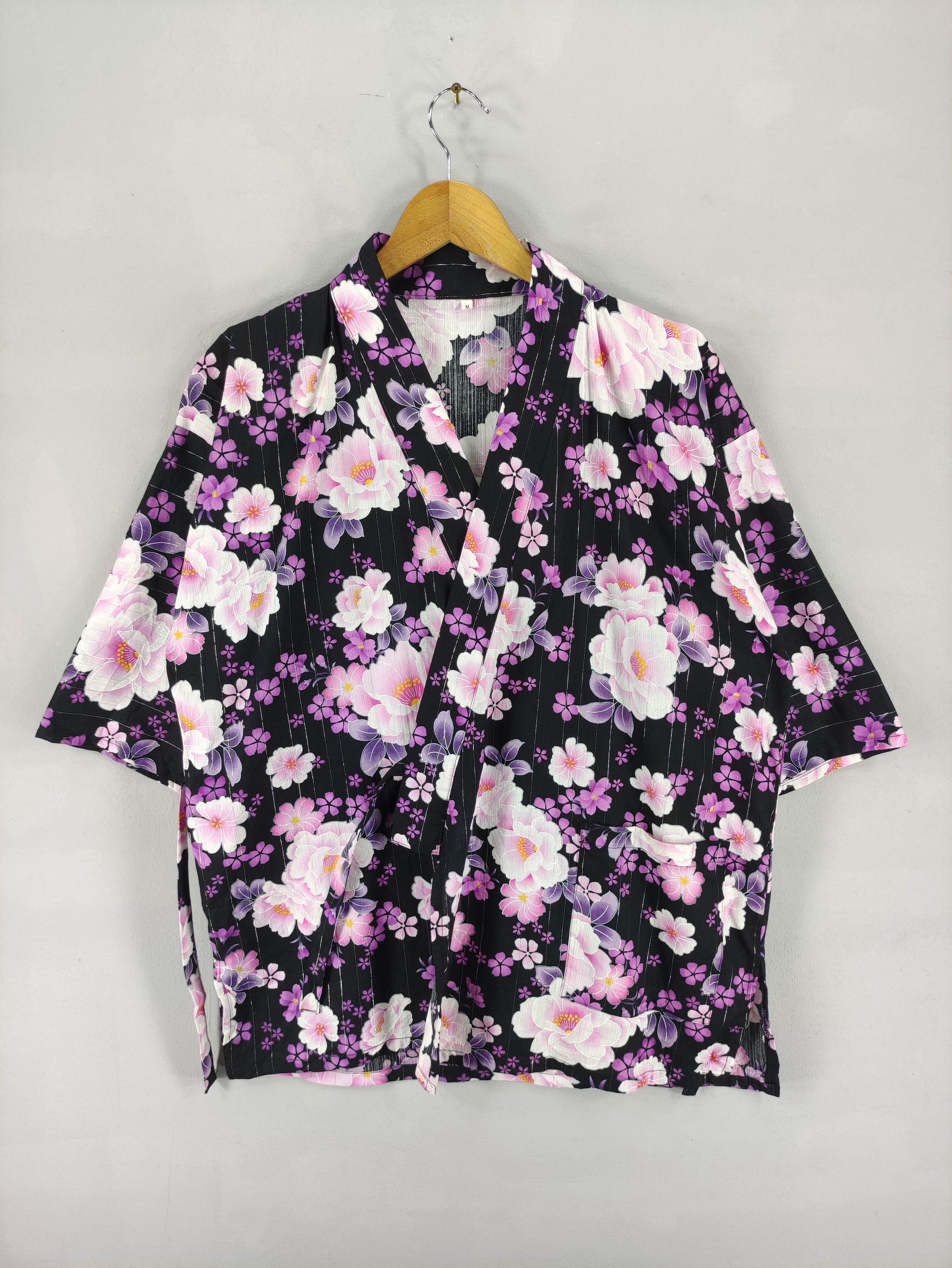 Japanese Brand Vintage Japanese Kimono Flower pattern Size US M / EU 48-50 / 2 - 1 Thumbnail