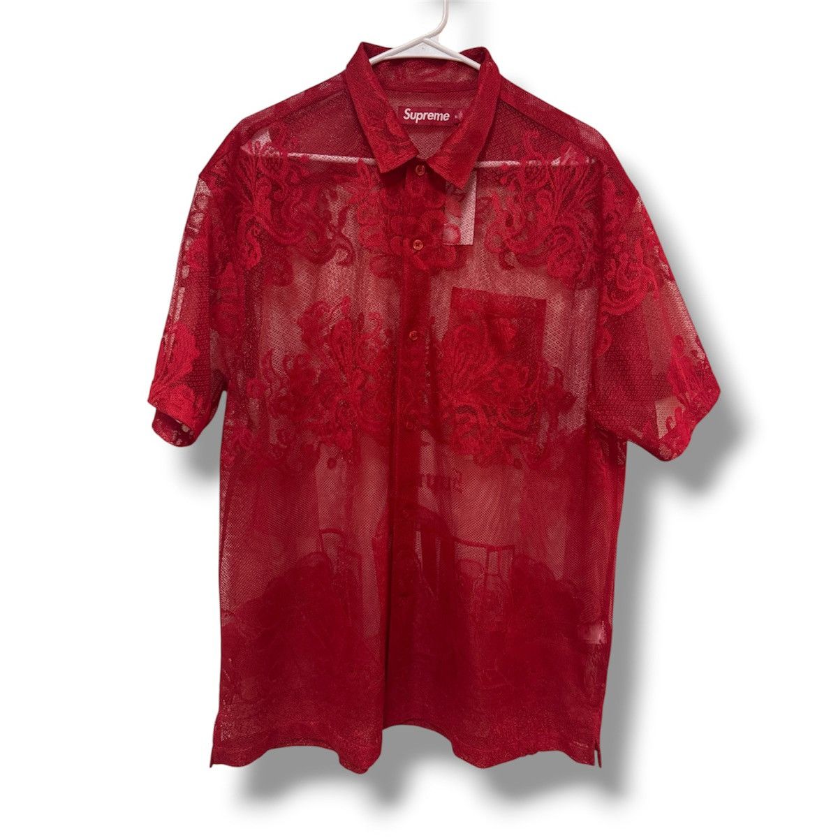 Supreme Supreme Last Supper Lace S/S Shirt Red Size US XL / EU 56 / 4 - 2 Thumbnail