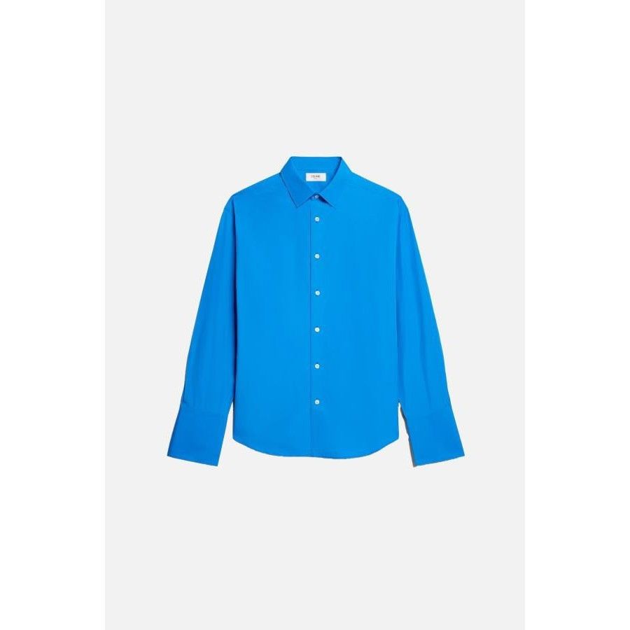 Celine Jed Lagoon Cotton Poplin Shirt Men's, Men's