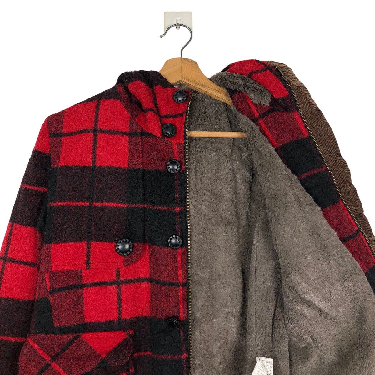 🔥Cropped Wool Biker Jacket Tartan Design Simpilicate Plus