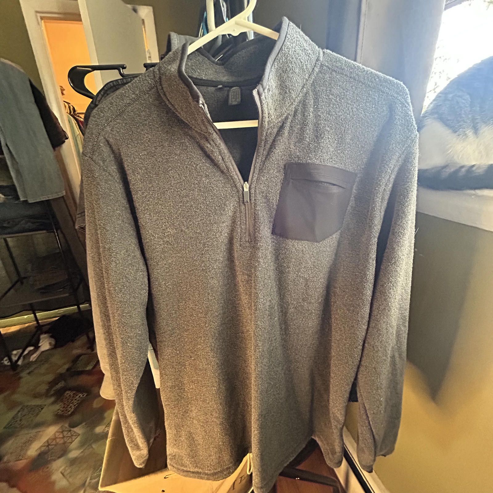 Adidas Adidas Men's Grey Fleece Jacket with Chest Pocket size large Size US L / EU 52-54 / 3 - 2 Thumbnail