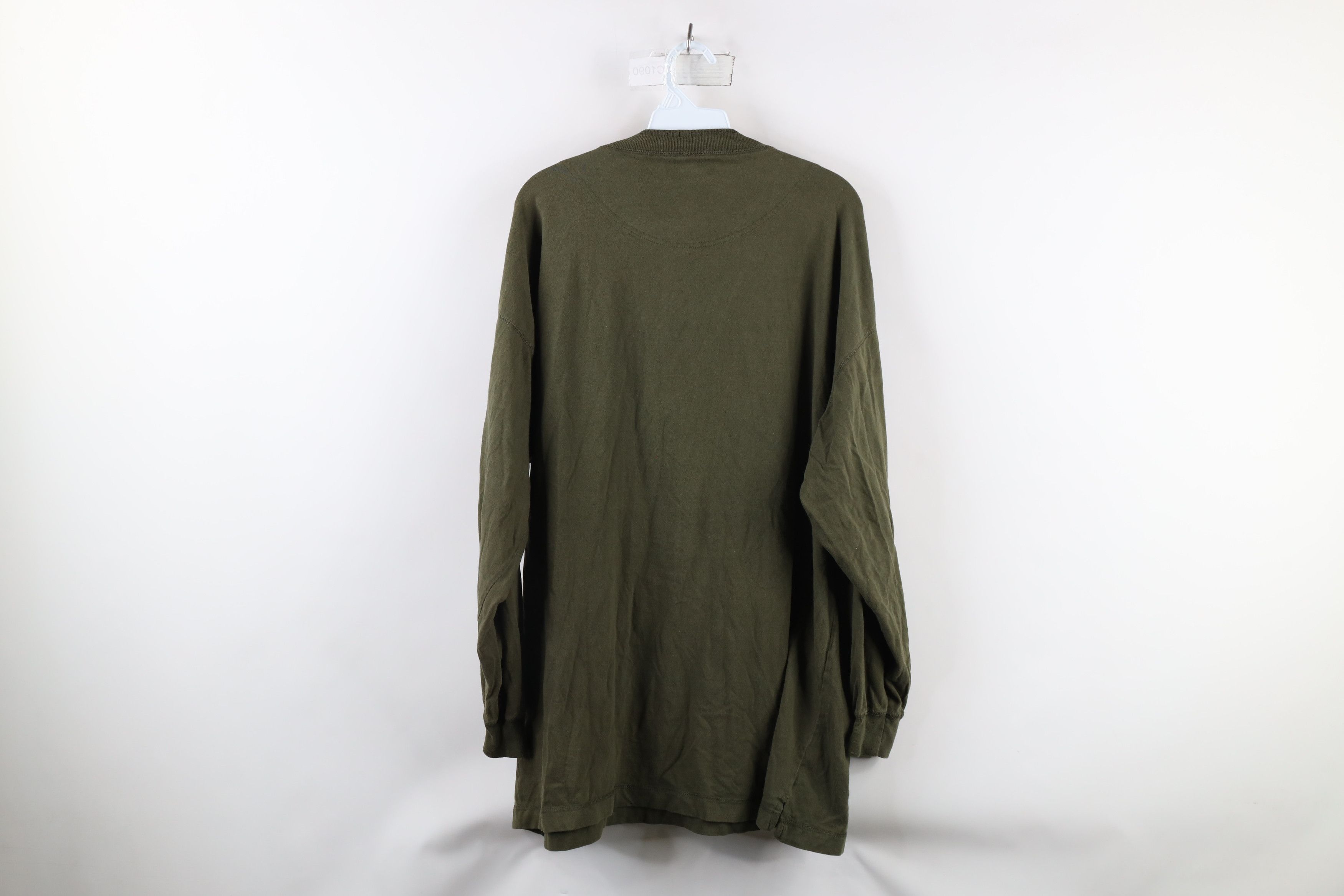 Vintage Vintage 90s Streetwear Long Sleeve Henley T-Shirt Olive Size US XL / EU 56 / 4 - 6 Thumbnail