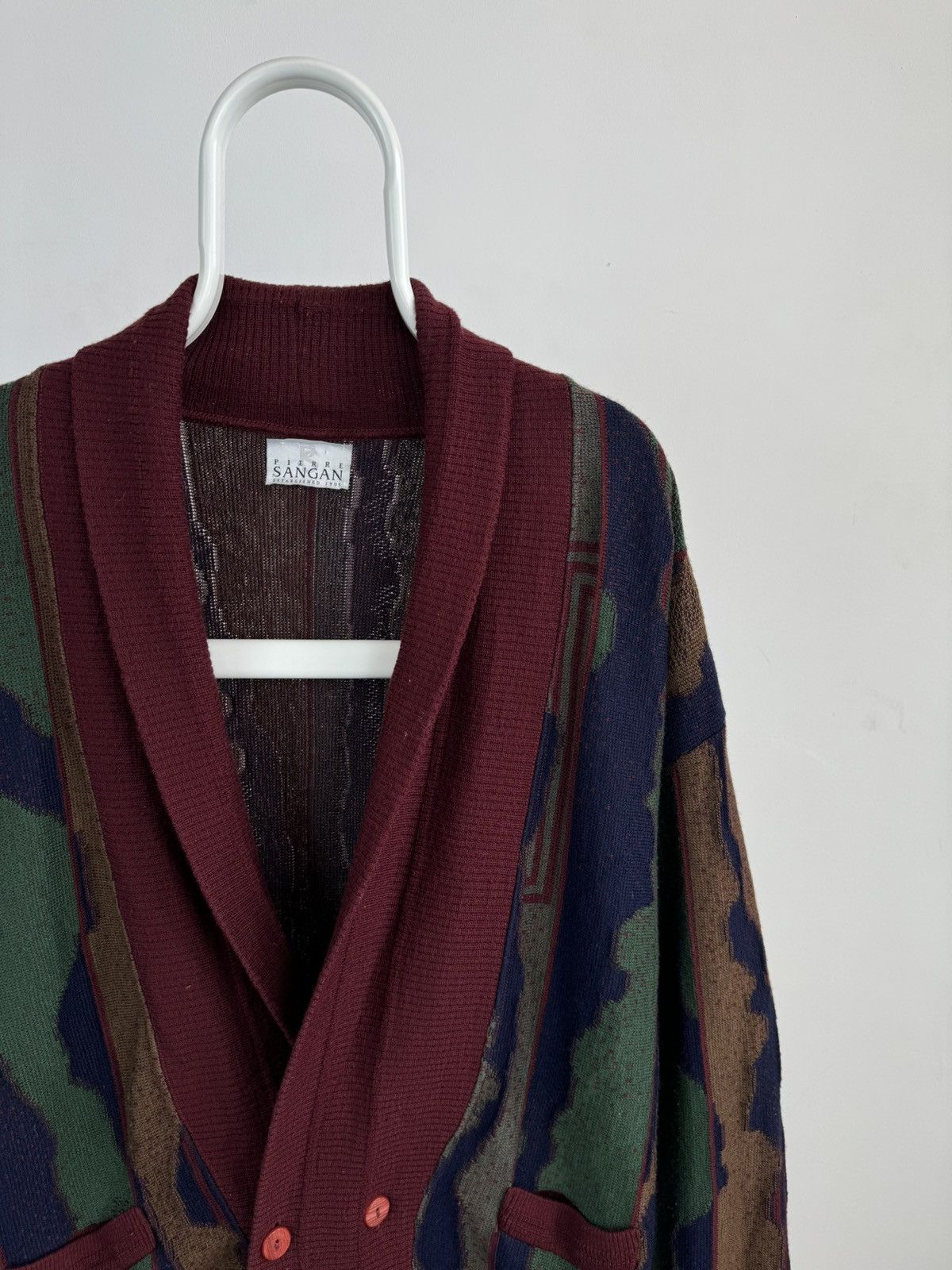 Vintage Vintage Pierre Sangan Multicolour Coogi Style Cardigan Size US XXL / EU 58 / 5 - 3 Thumbnail