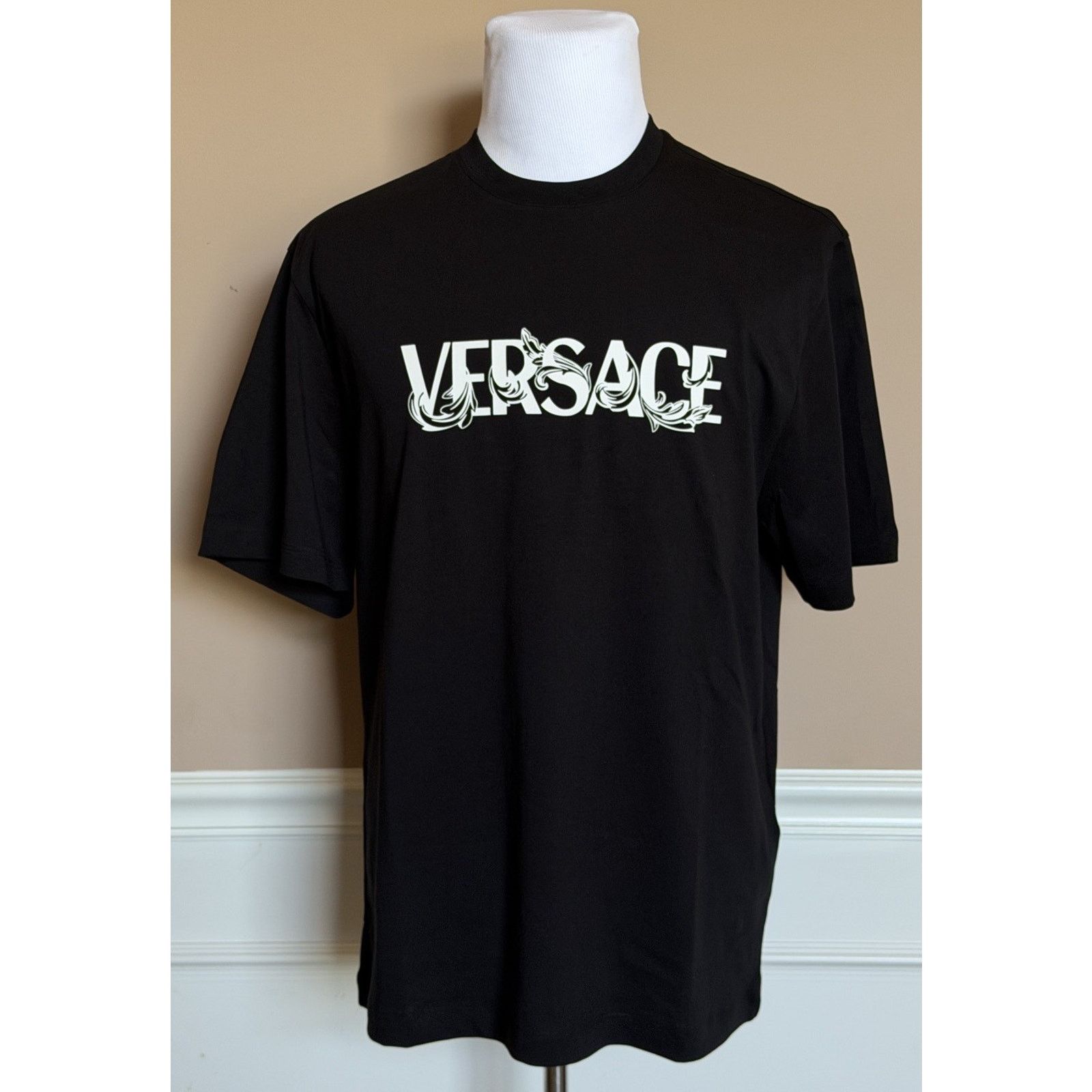 Versace Versace Print Cotton Jersey T-Shirt Black/White M 1014427 Size US M / EU 48-50 / 2 - 1 Thumbnail