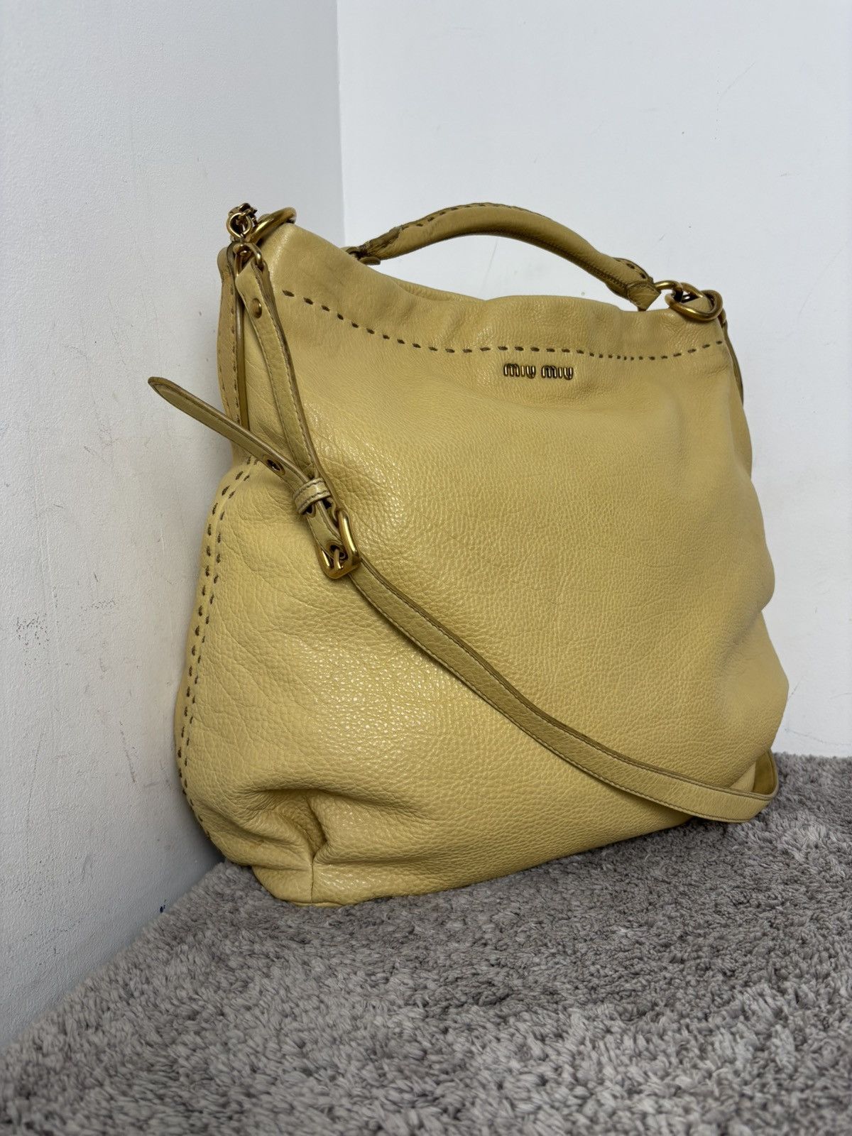 Prada Miu Miu Prada Leather Shoulder Hand Big Bag Size ONE SIZE - 2 Thumbnail