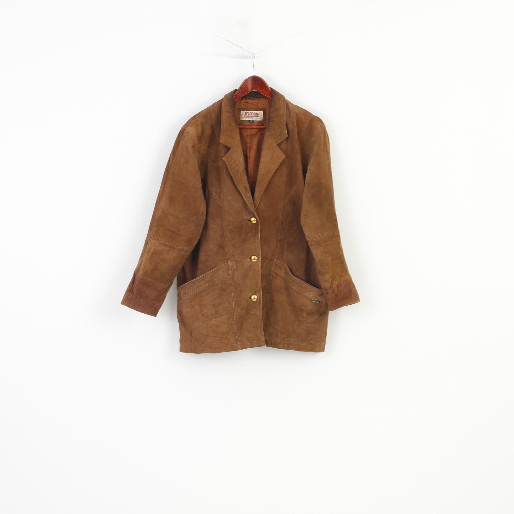 JOFAMA Jofama Woman 40 L Leather Jacket Brown VTG Bottoms 0627 Size L / US 10 / IT 46 - 2 Thumbnail